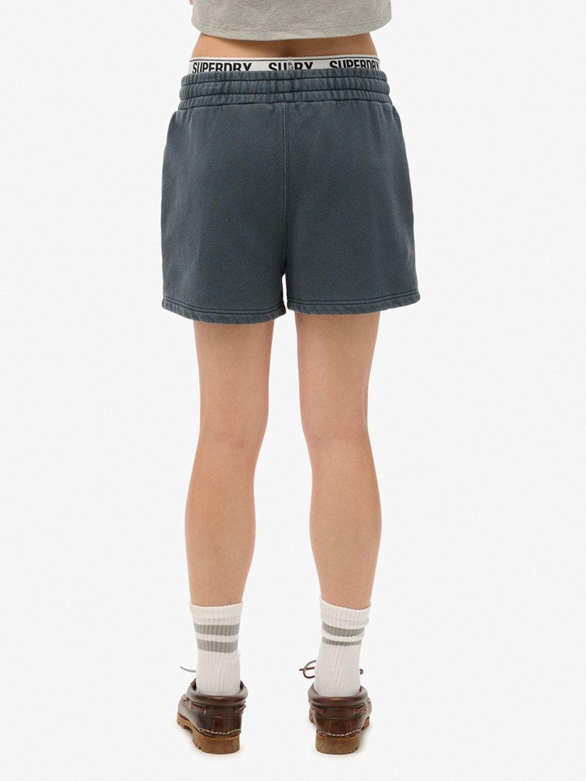 Product image 6 of 8, which shows Superdry Vintage Wash Sweat Shorts, Eclipse Navy, 6