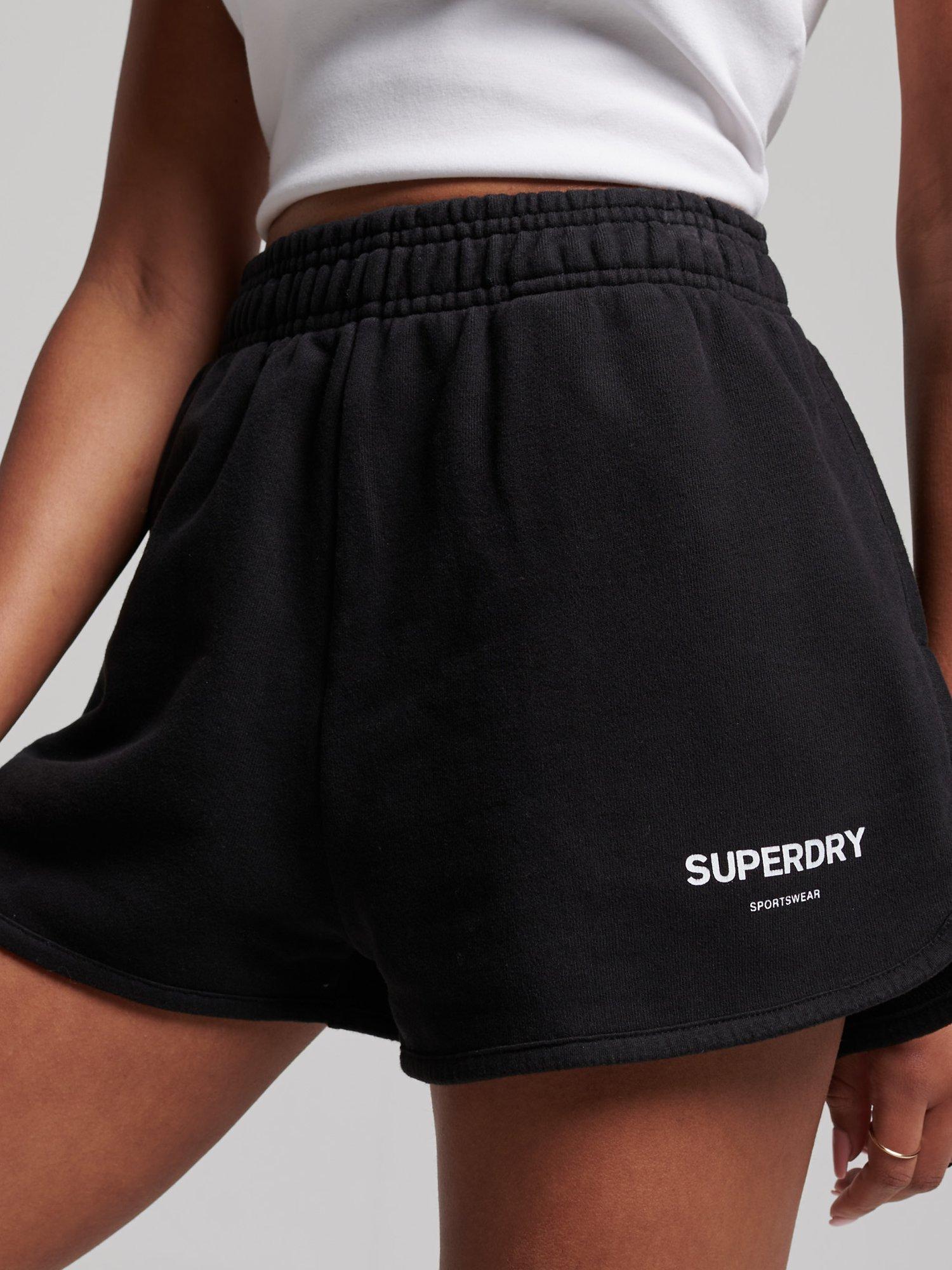 Superdry Core Sport Sweat Shorts, Black, 6