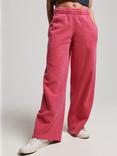 Superdry Washed Straight Leg Joggers, Beetroot Pink