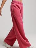 Superdry Washed Straight Leg Joggers, Beetroot Pink