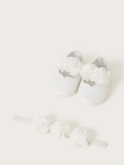 Monsoon Baby Corsage Bando & Bootie Set, Ivory