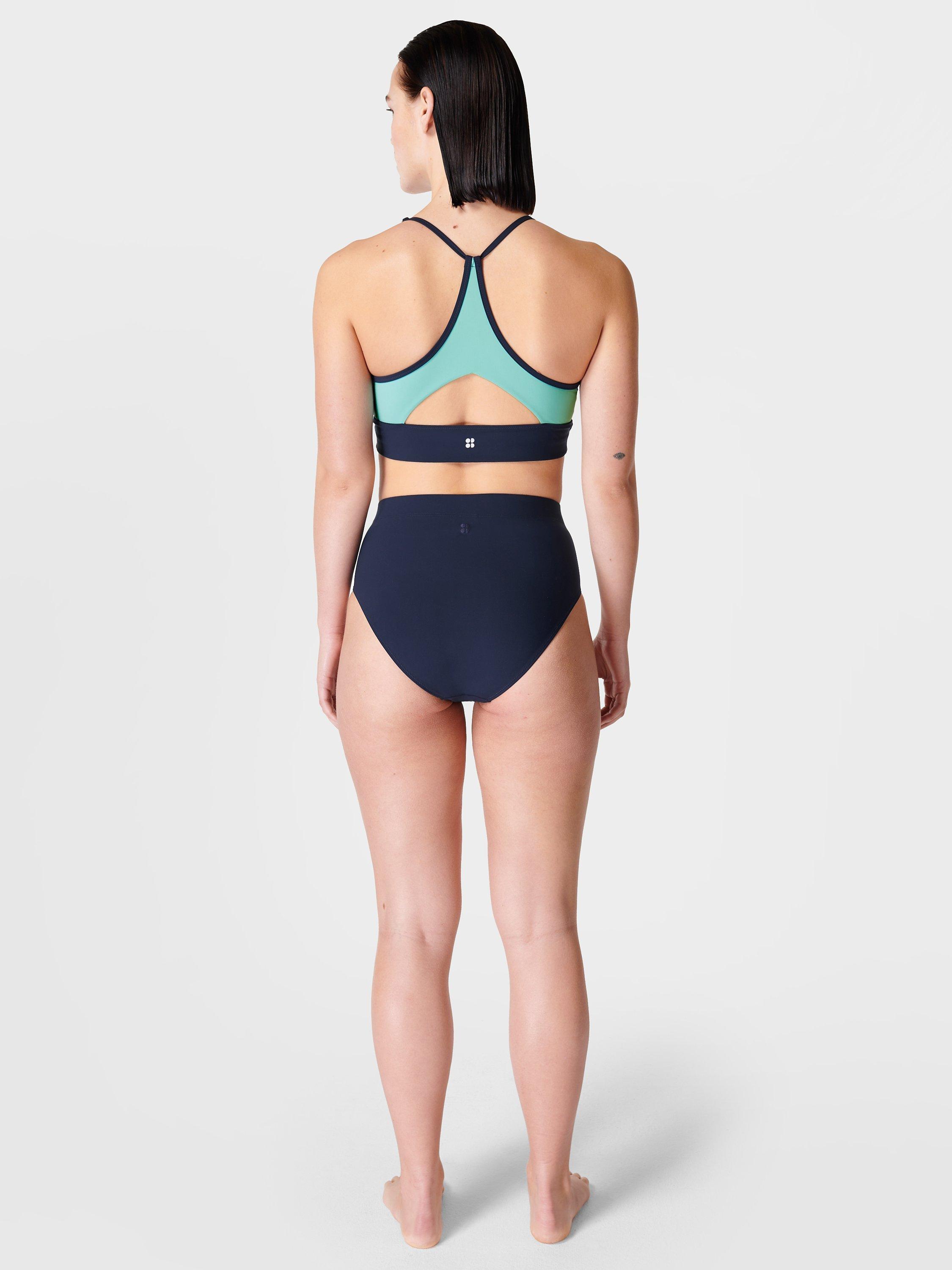 Product image 4 of 6, which shows Sweaty Betty Brook High Waist Bikini Bottoms, French Navy Blue, S