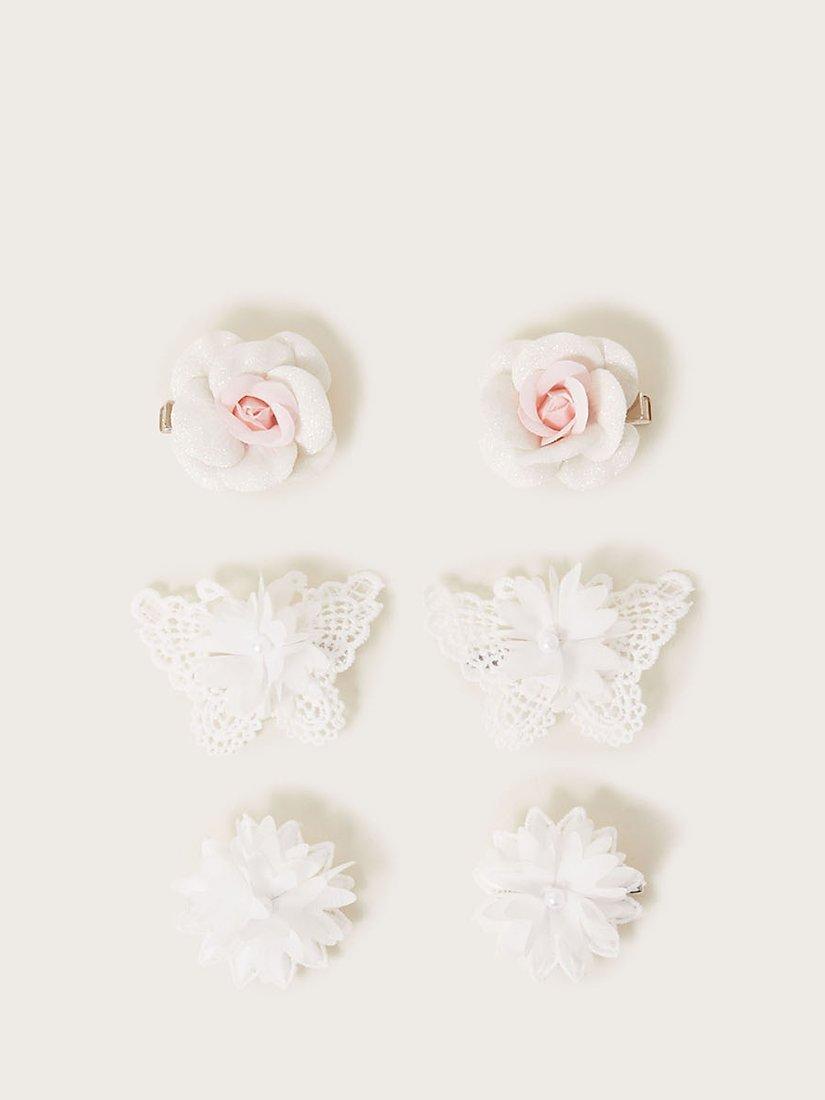 Monsoon Kids' Bridesmaids Hair Clip Set, Ivory