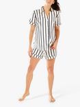 Chelsea Peers Maternity Organic Cotton Striped Pyjamas, Navy/White