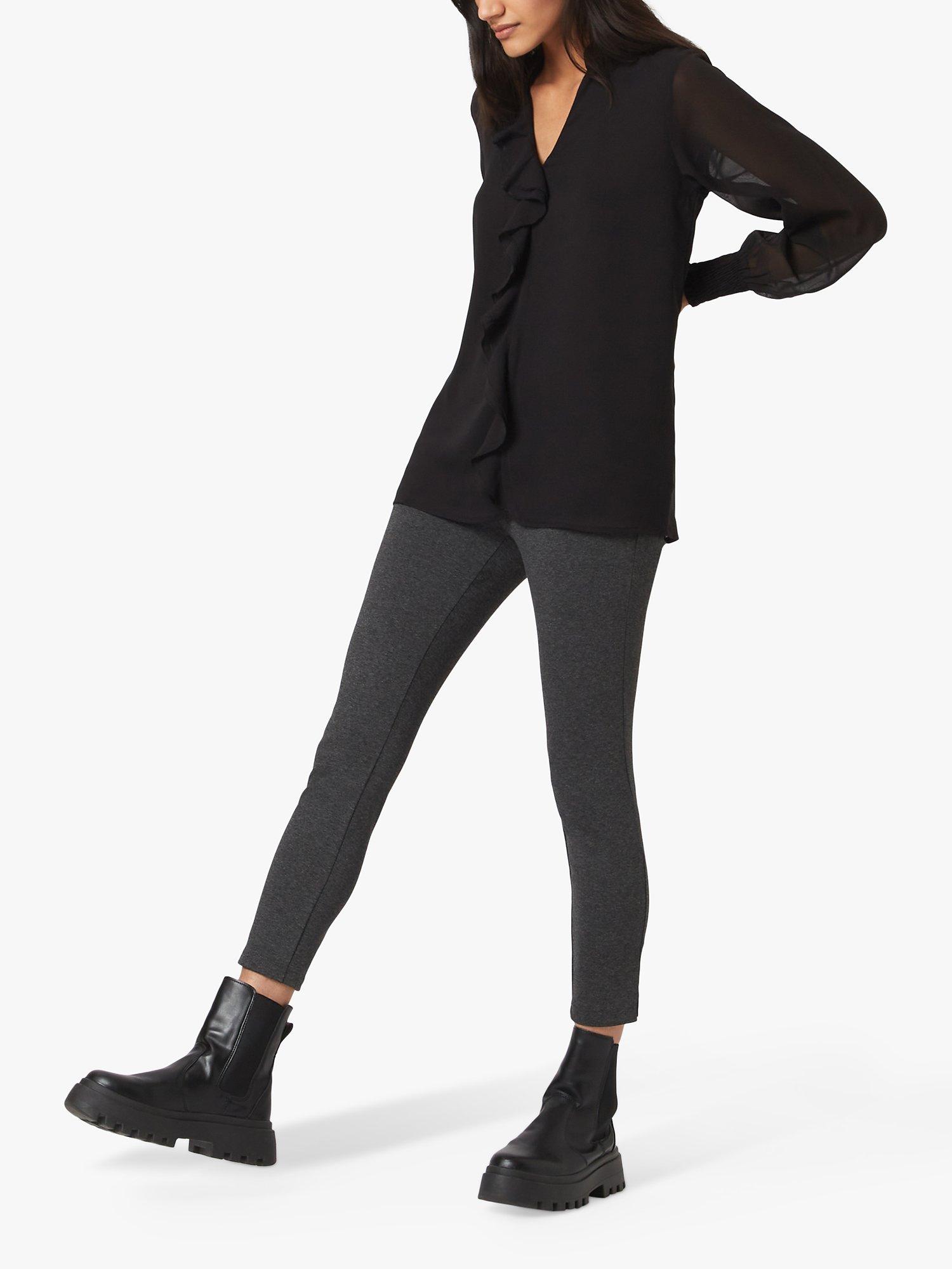 James Lakeland Split Hem Tapered Trousers, Charcoal
