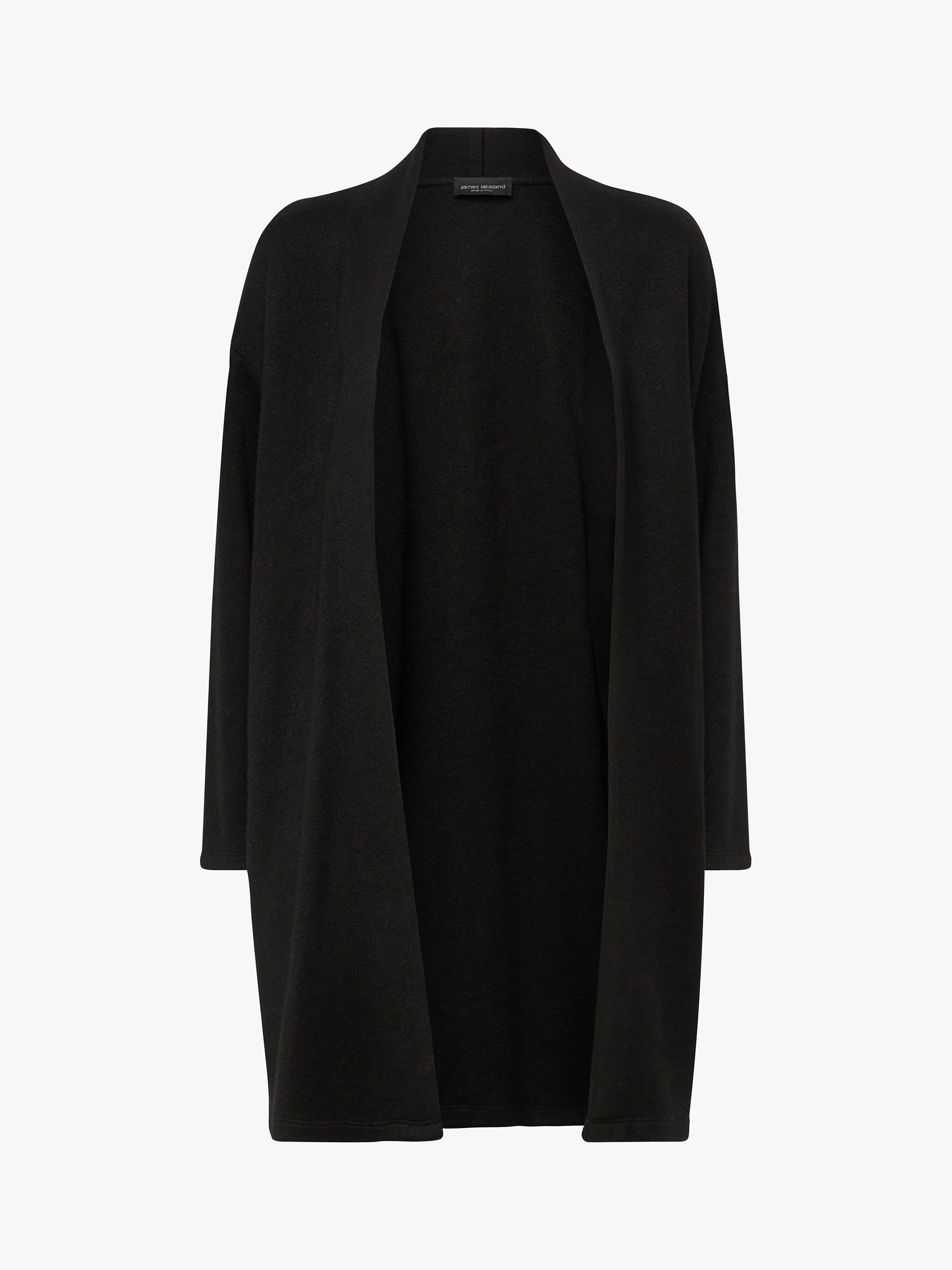 James Lakeland Longline Open Cardigan, Black, 10