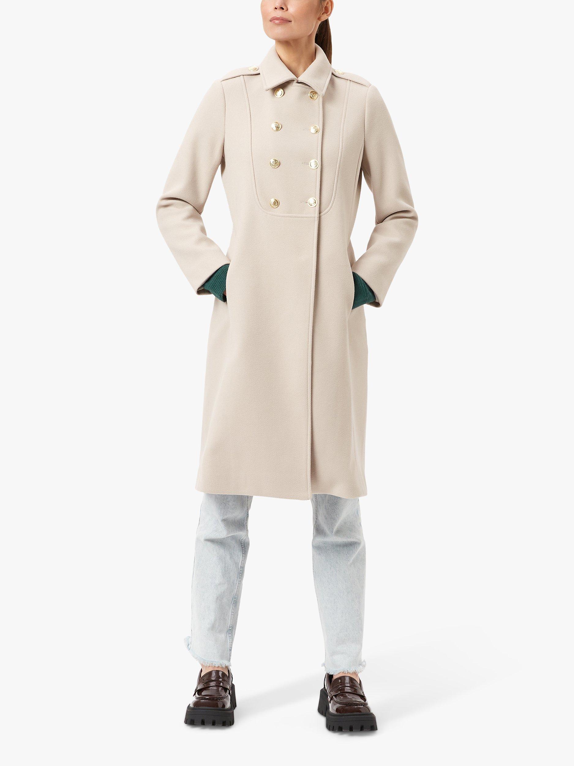 James Lakeland Double Breasted Military Coat, Beige