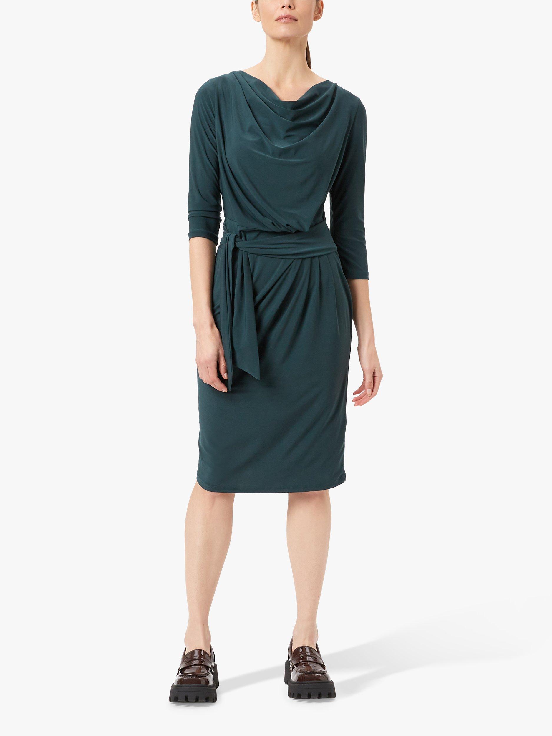 James Lakeland Ruched Belted Dress, Green