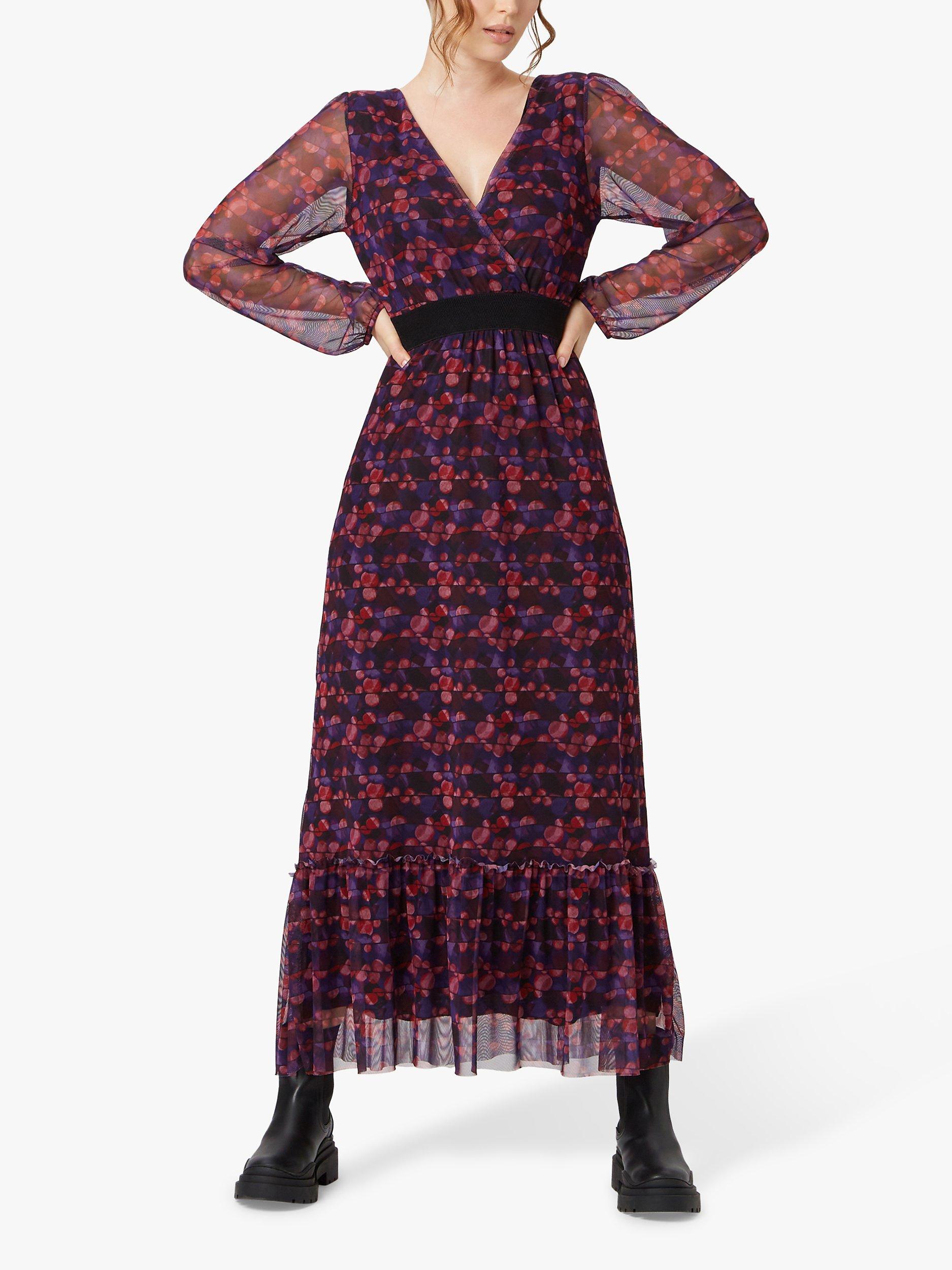 James Lakeland Printed Boho Maxi Dress, Purple/Black