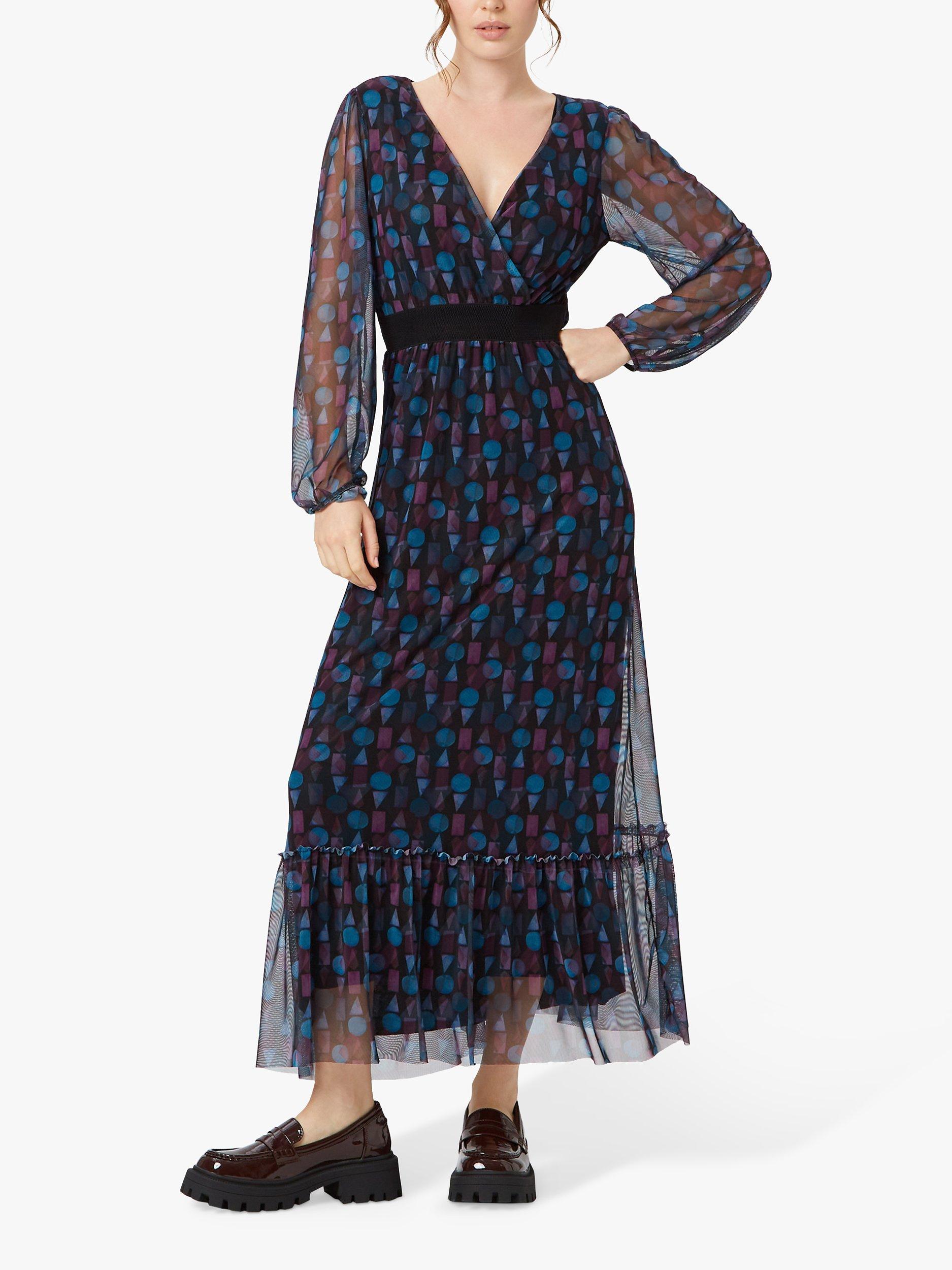 James Lakeland Printed Boho Maxi Dress, Turquoise/Black