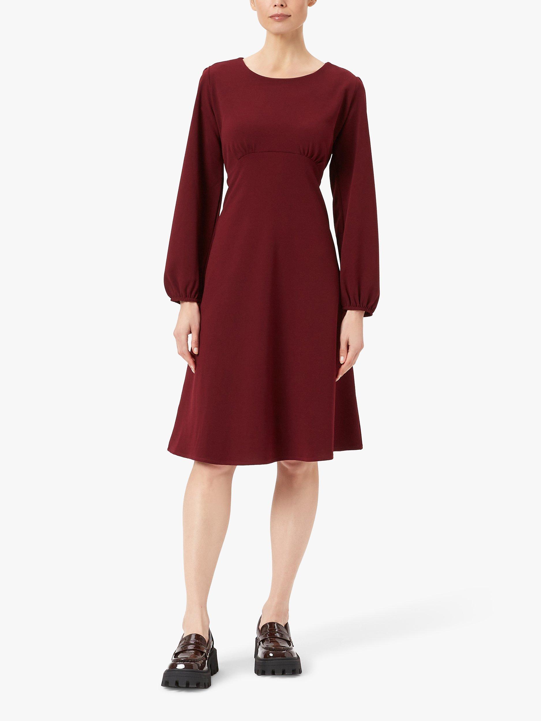 James Lakeland Scoop Neck A-Line Dress, Burgundy
