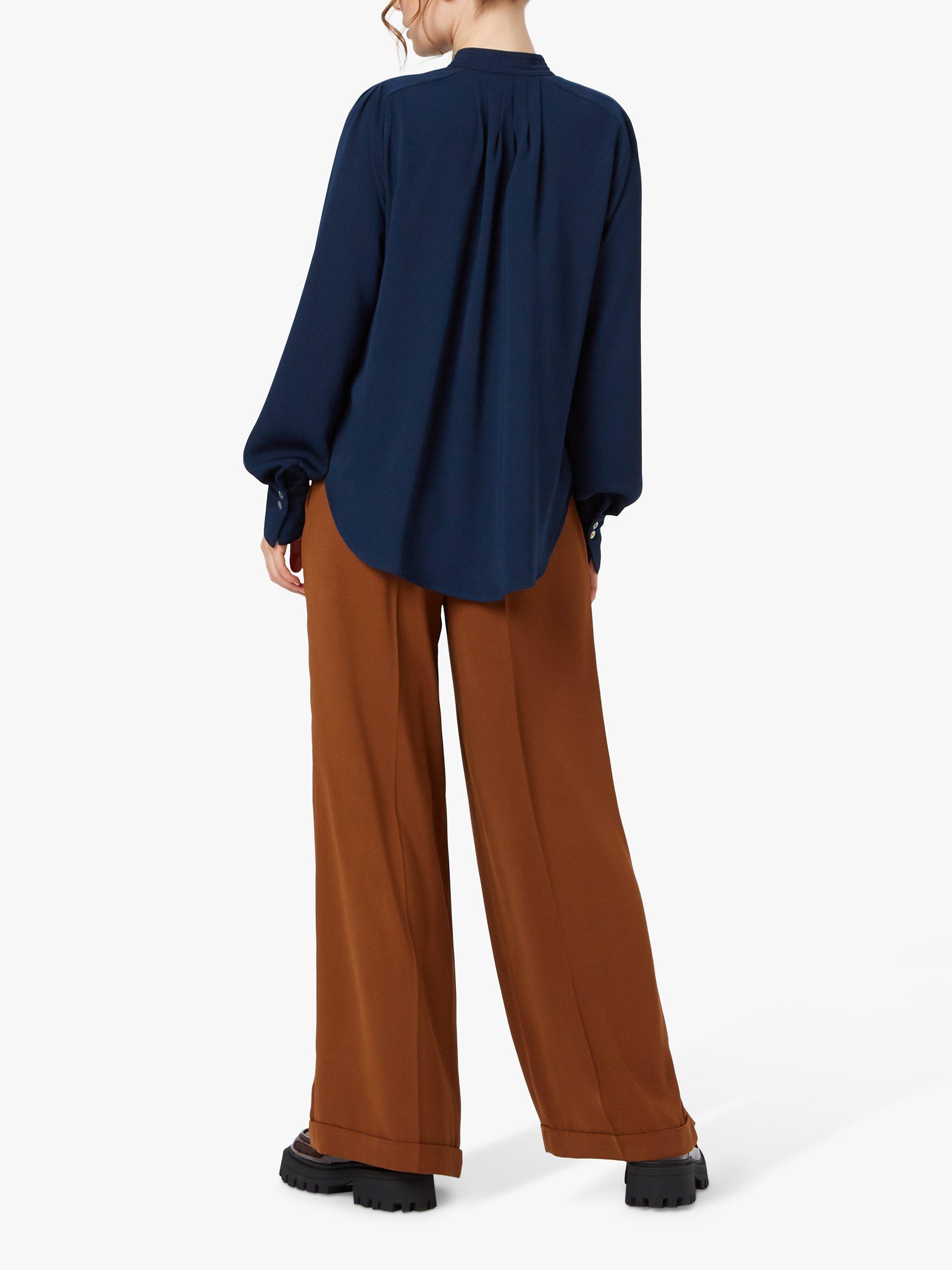 Product image 2 of 2, which shows James Lakeland Pintuck Detail Blouse, Navy, 8