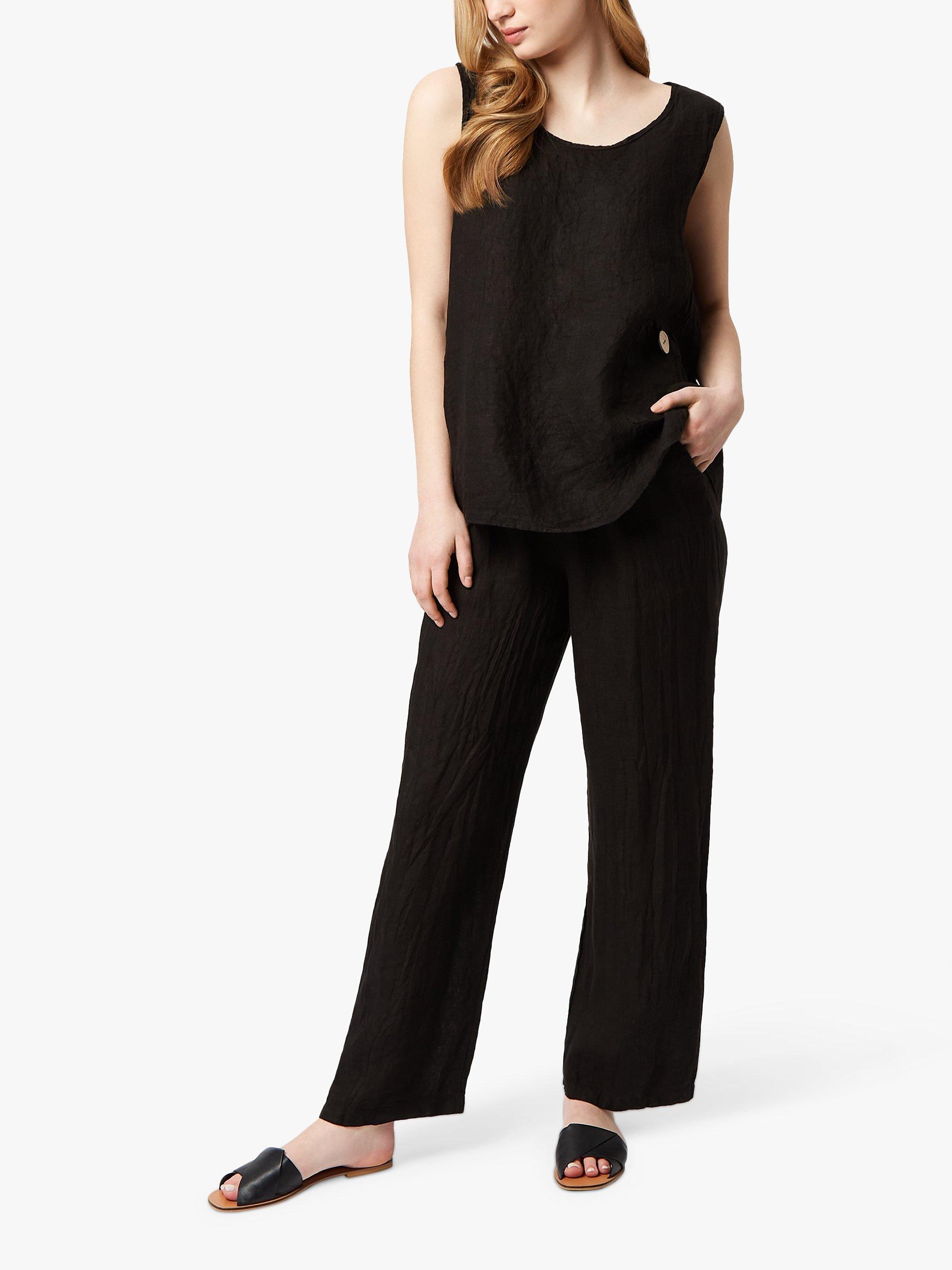 James Lakeland Linen Sleeveless Top, Black
