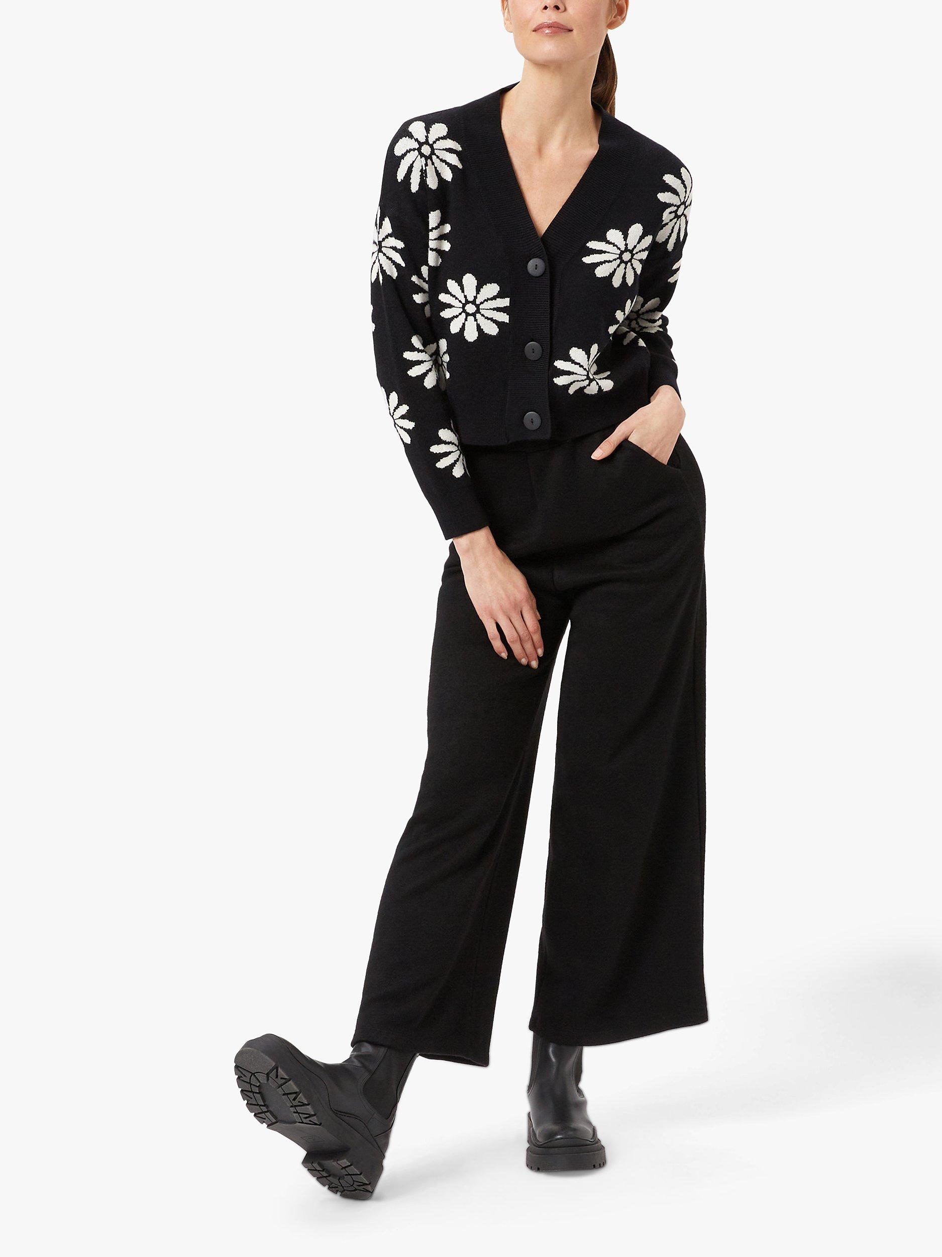 James Lakeland Ankle Cut Palazzo Trousers, Black