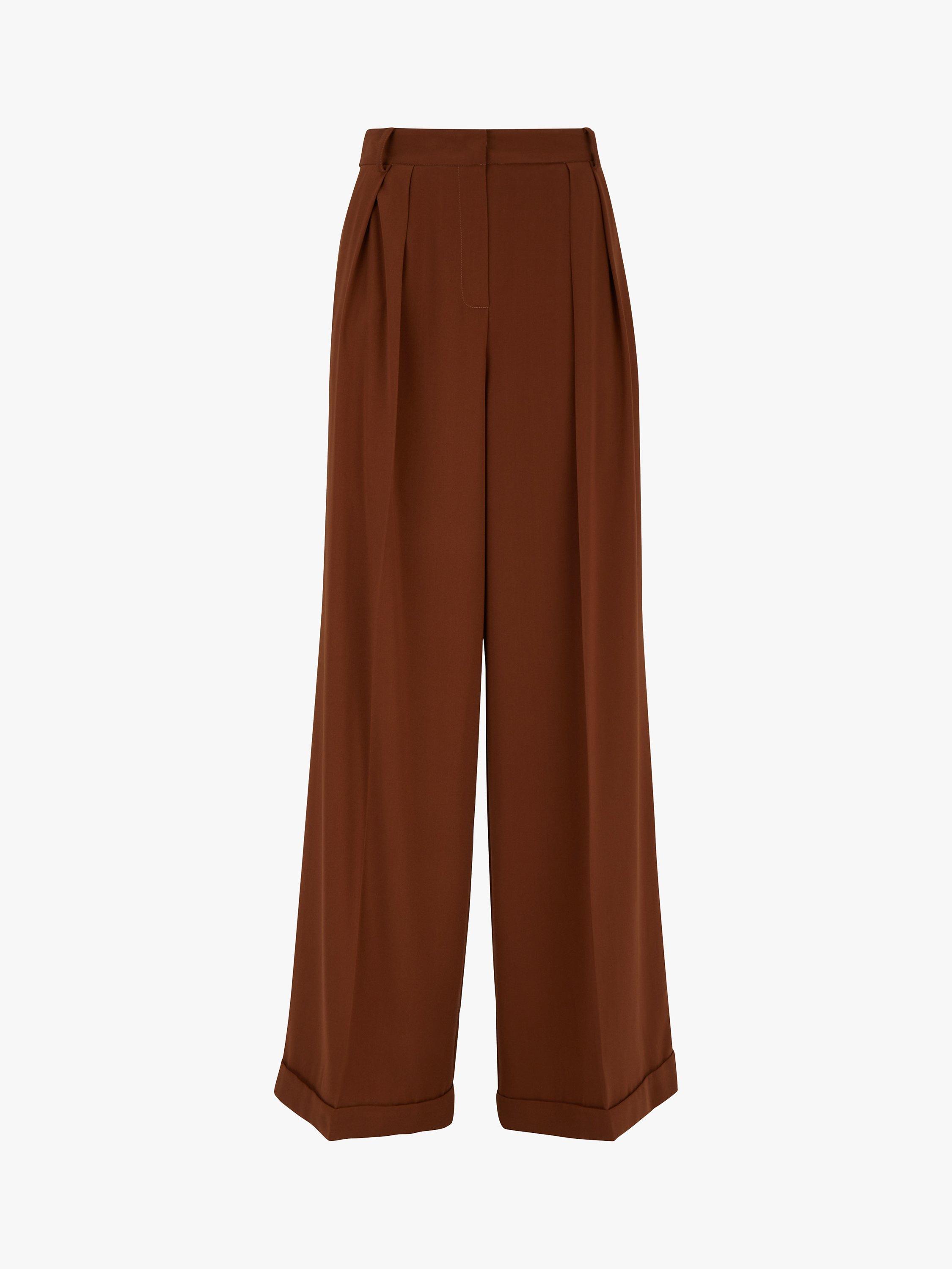 Product image 4 of 4, which shows James Lakeland Pintuck Detail Flared Trousers, Camel, 8