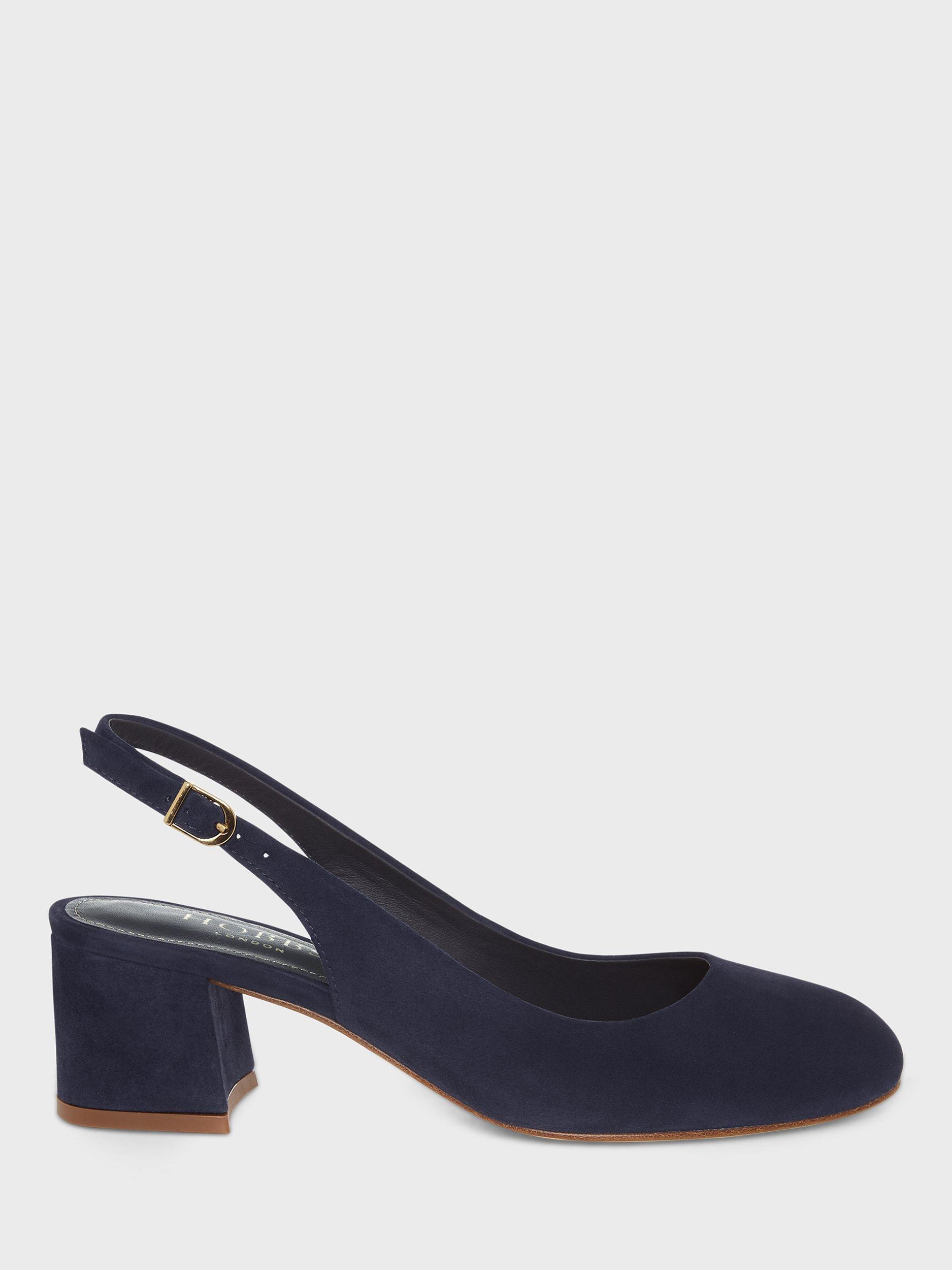 Hobbs Hannah Suede Slingback Court Shoes, Midnight