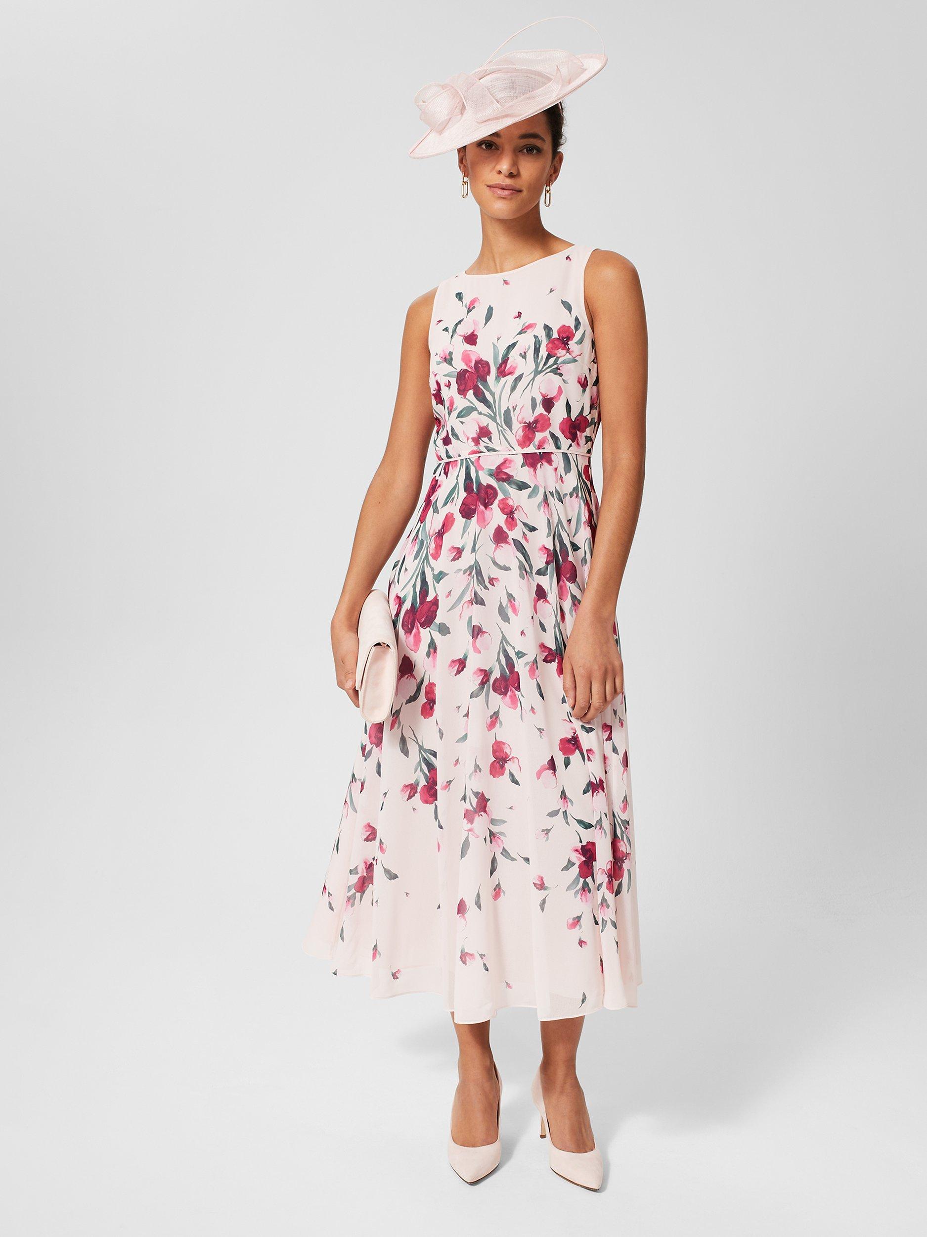 Product image 6 of 6, which shows Hobbs Adrienne Suede Court Shoes, Pale Pink, 7