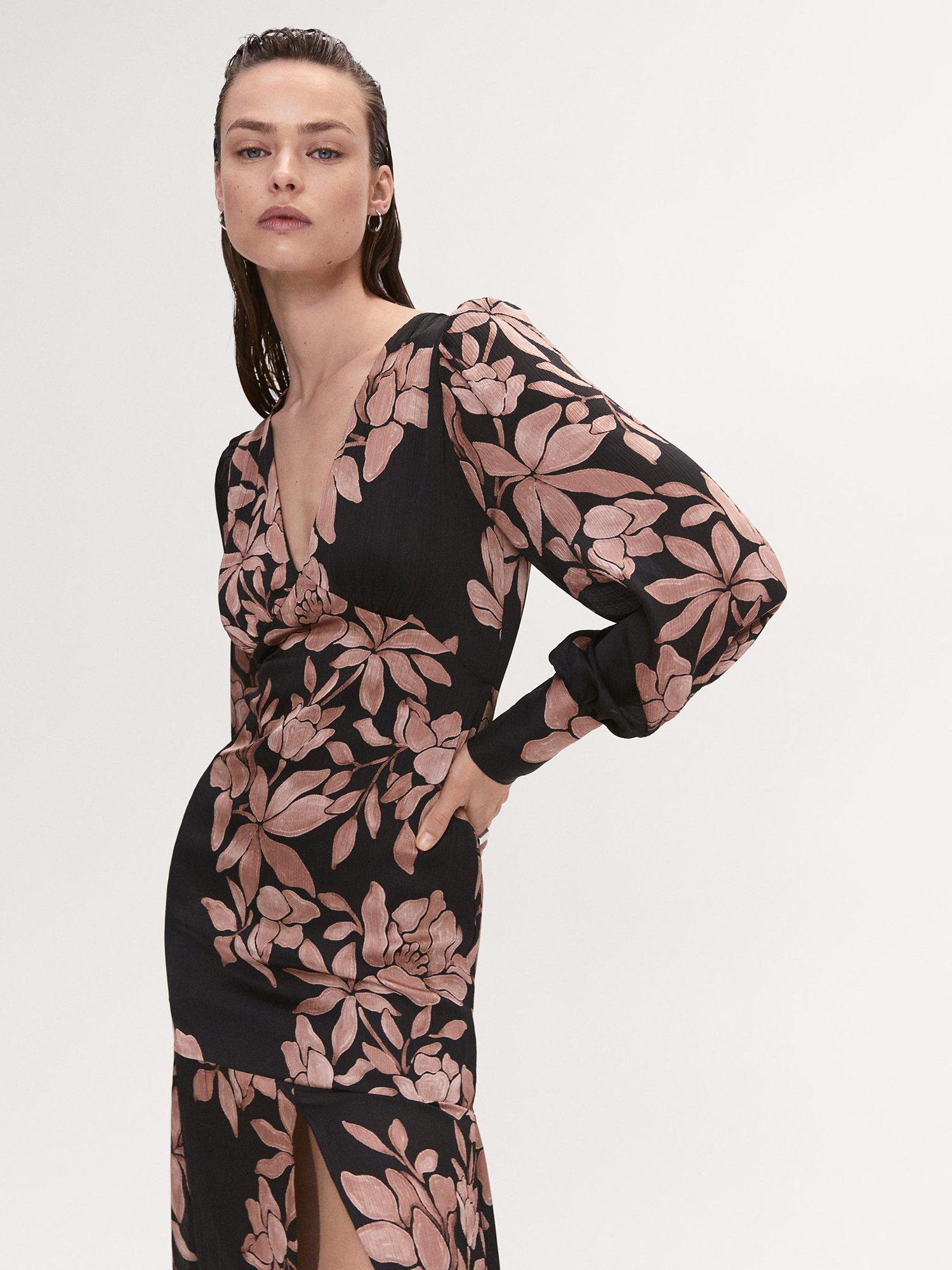 Mango Ximena Textured Dress, Black