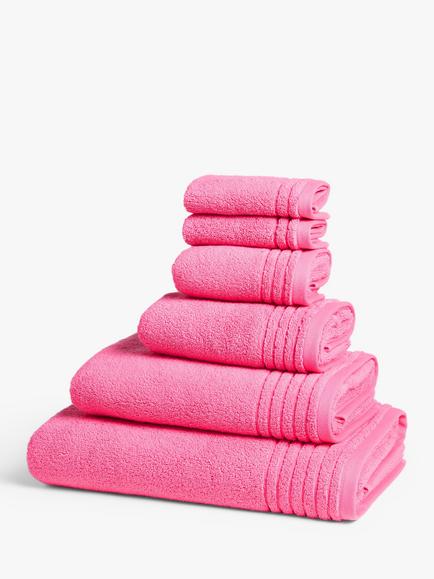 John Lewis Ultra Soft Cotton Towels, Hot Pink