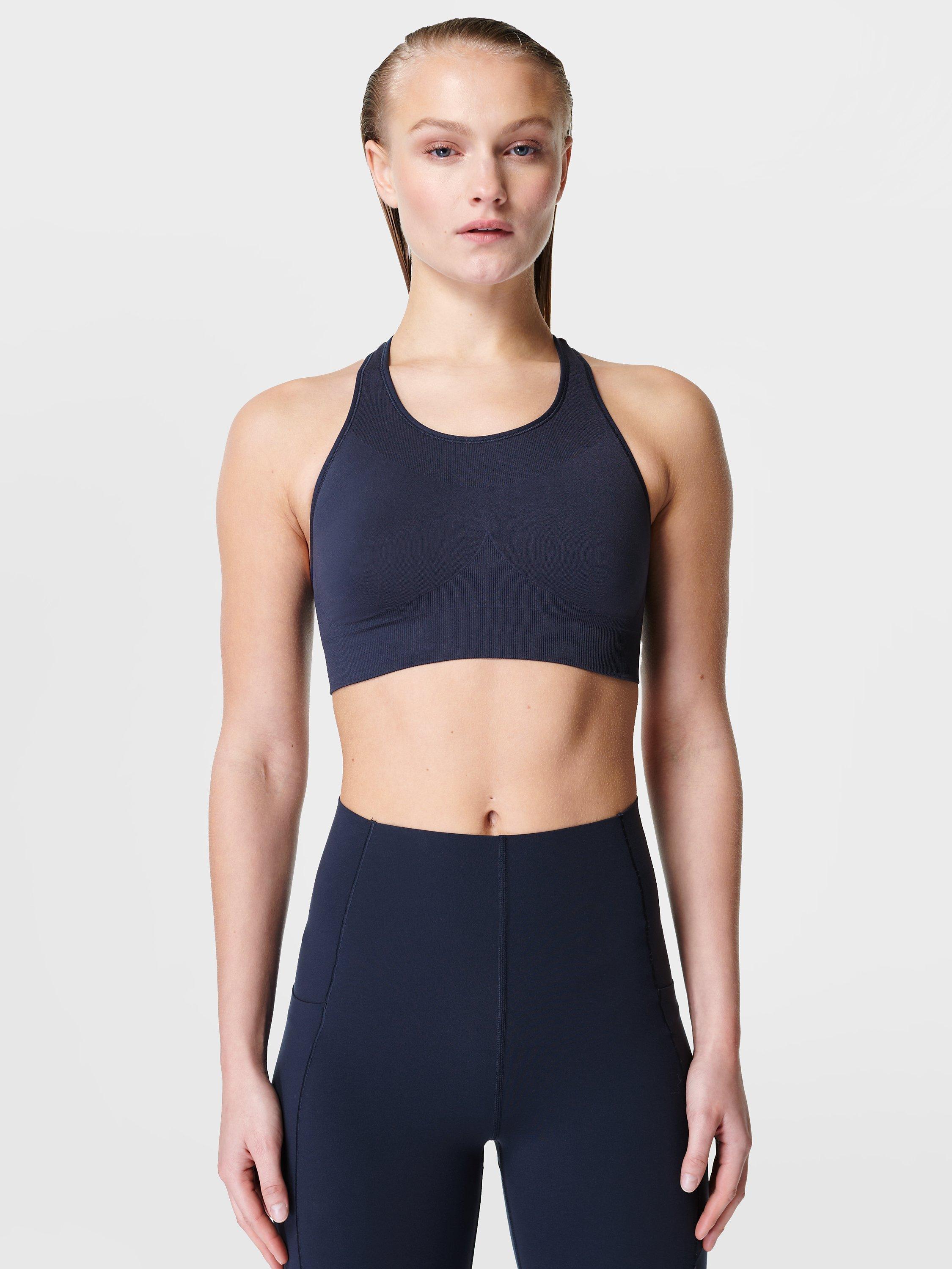 Product image 1 of 6, which shows Sweaty Betty Stamina Workout Sports Bra, Navy Blue, XS