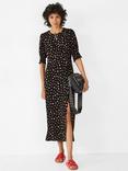 HUSH Rianna Tea Midi Dress, Black/Multi