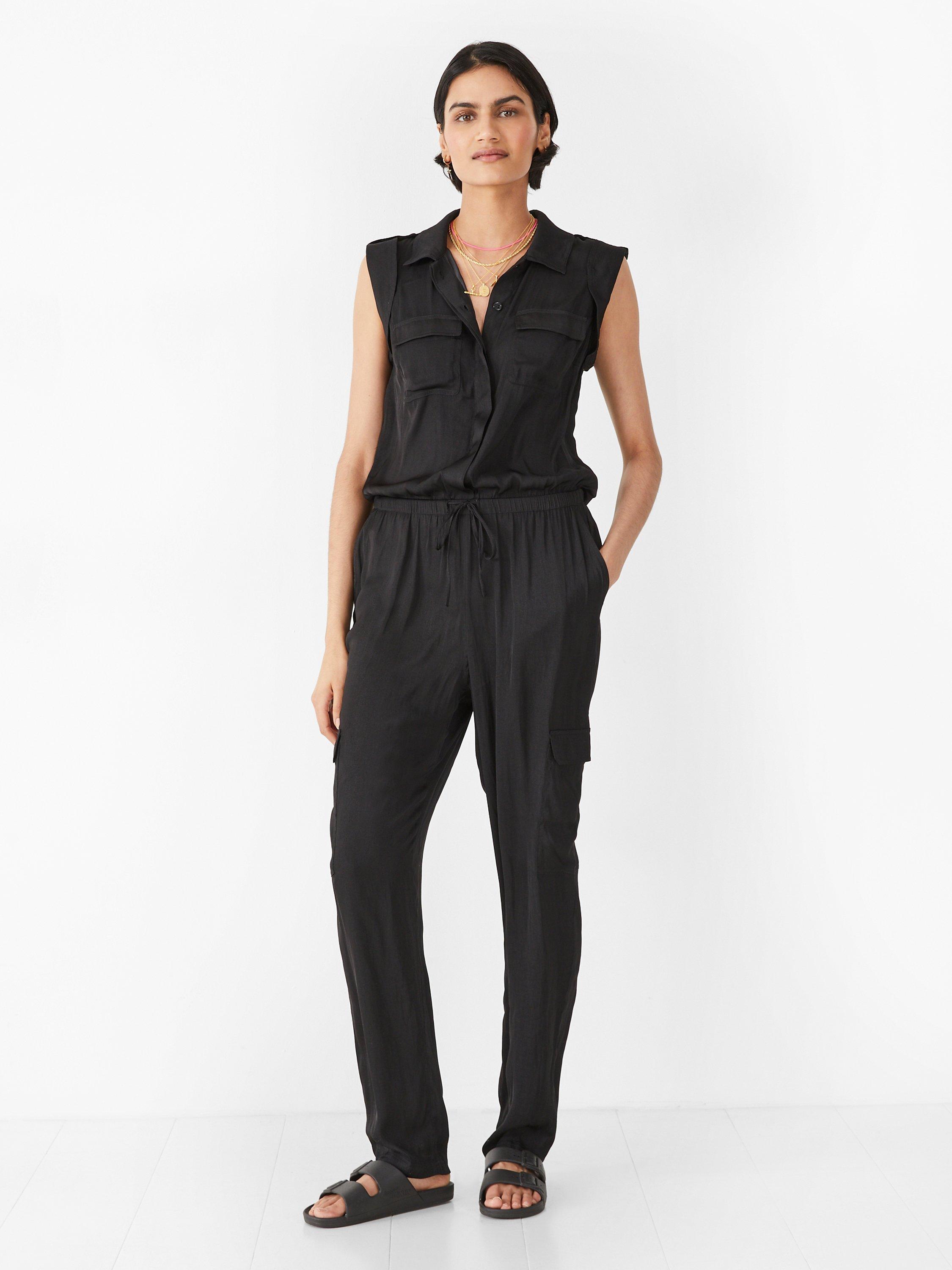 HUSH Utility Sleeveless Jumpsuit, Black