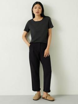 HUSH Kali Cotton Crew Neck T-Shirt - view 2, Charcoal Marl