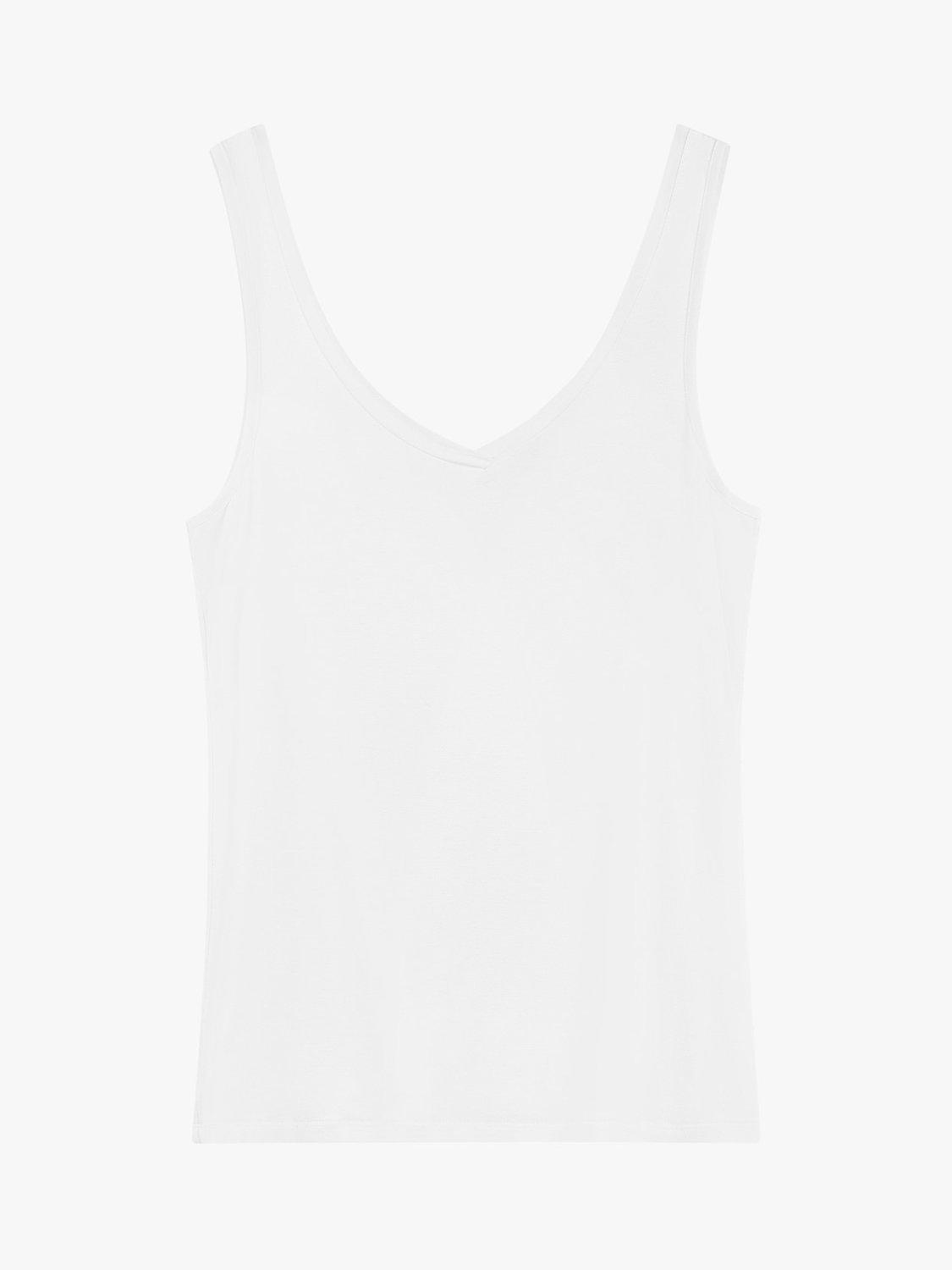 Product image 5 of 5, which shows HUSH Sally V-Neck Jersey Vest Top, White, XL