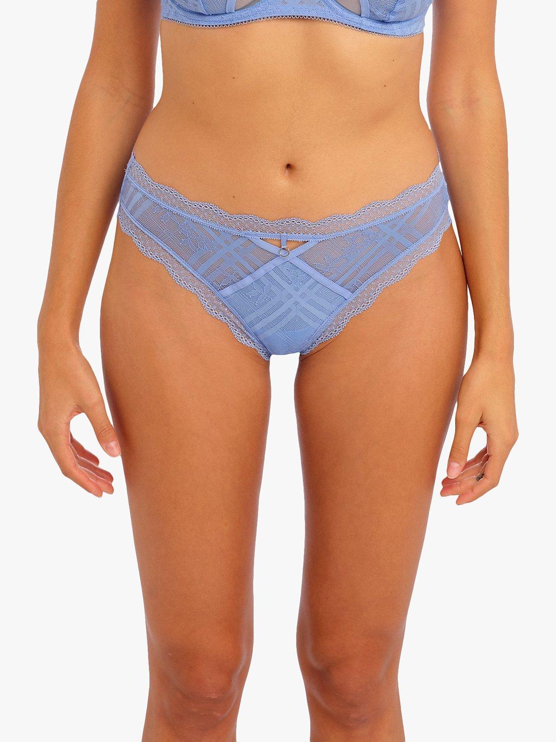 Freya Fatale Lace Bikini Knickers, Cornflower
