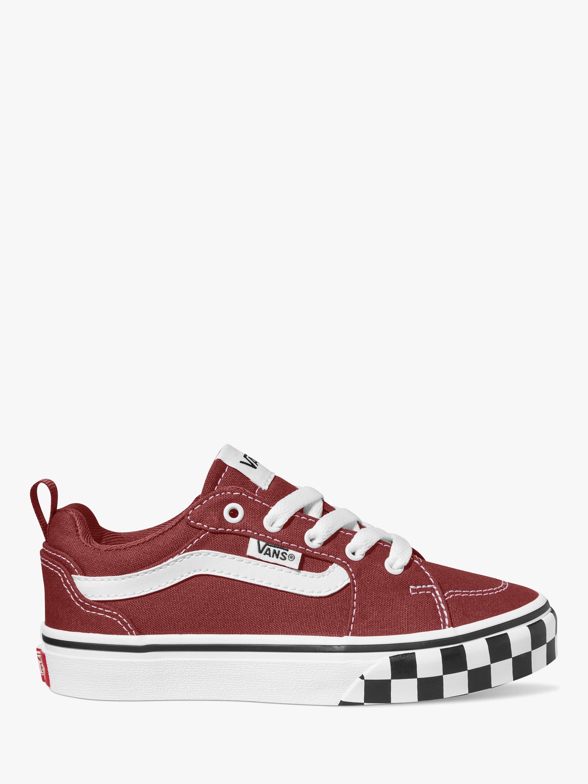 Vans Kids' Filmore Bumper Check Lace-Up Trainers, Red/White
