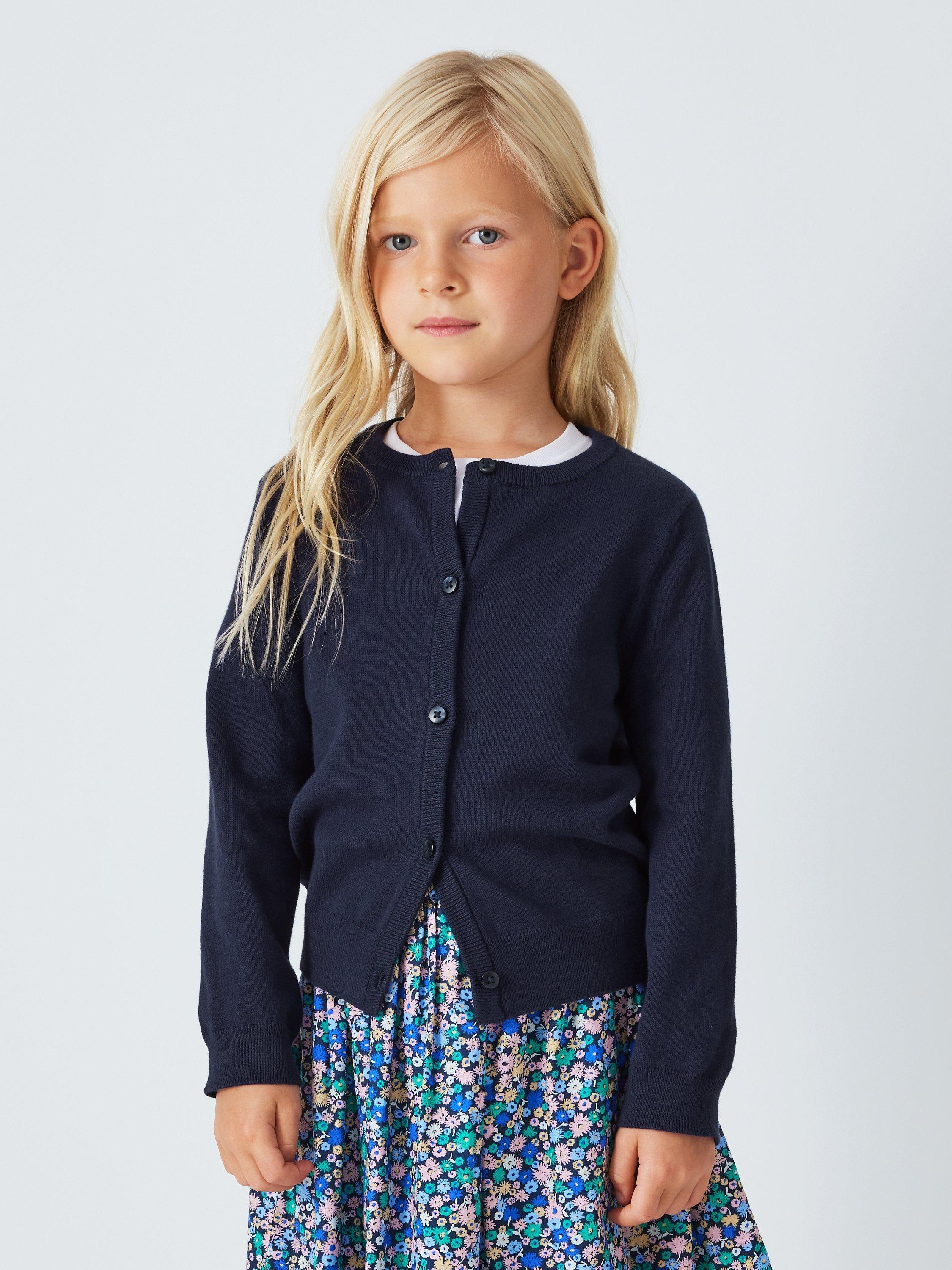 John Lewis Kids' Plain Cotton Blend Button Down Cardigan