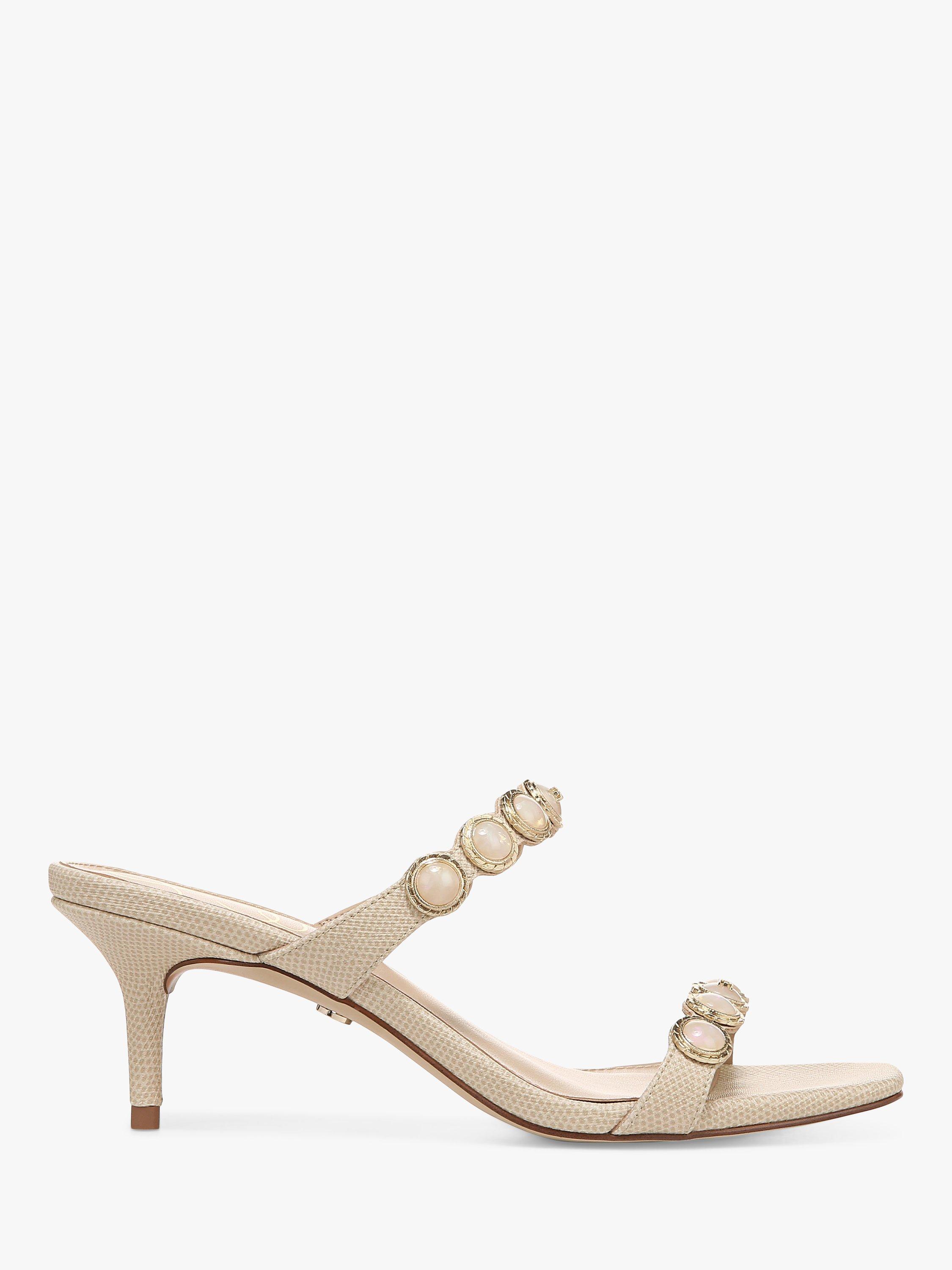 Product image 1 of 4, which shows Sam Edelman Palma Pearl Heeled Sandals, Banana Cream, 8