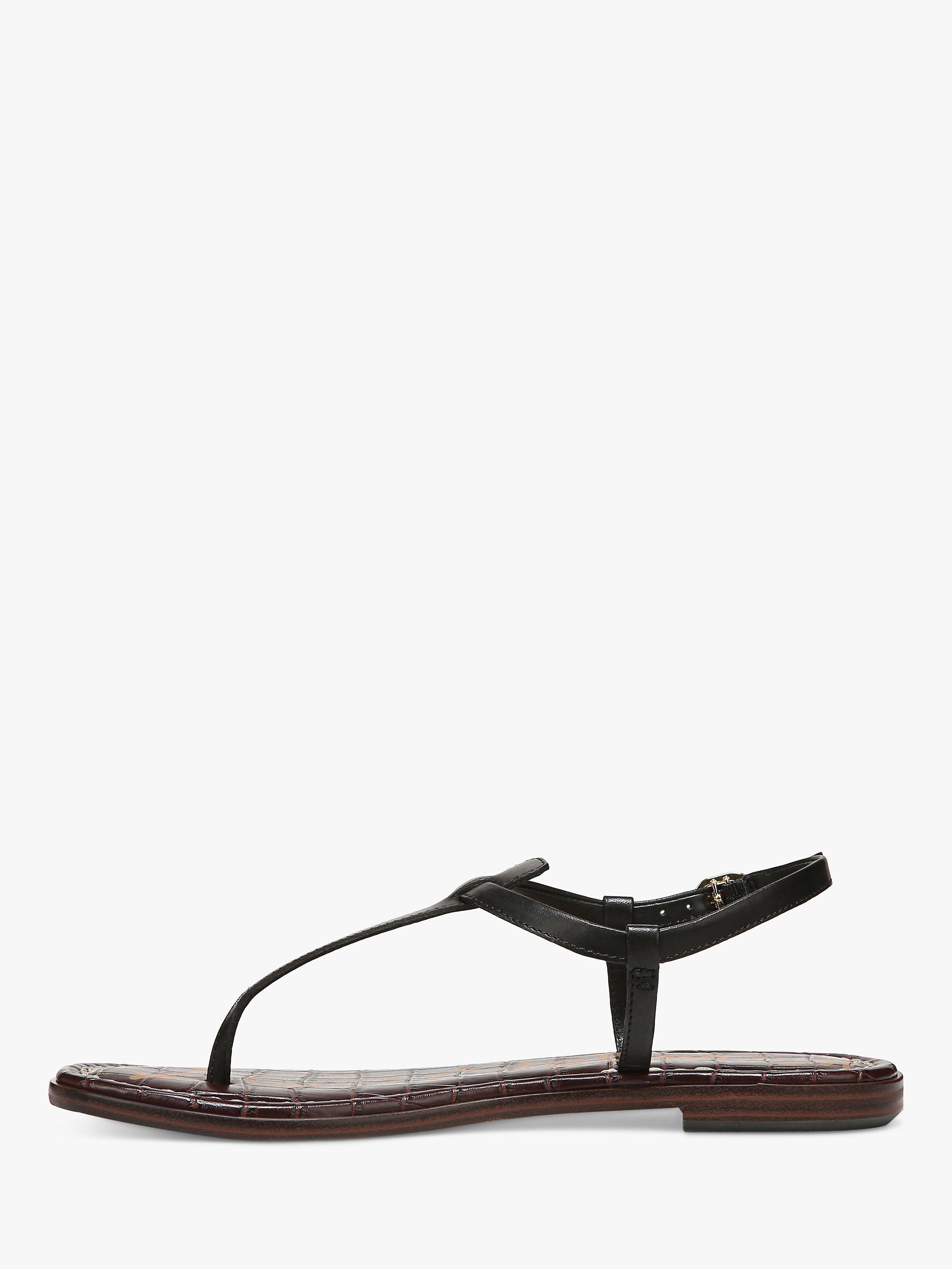 Product image 2 of 4, which shows Sam Edelman Gigi T-Bar Leather Sandals, Black, 5