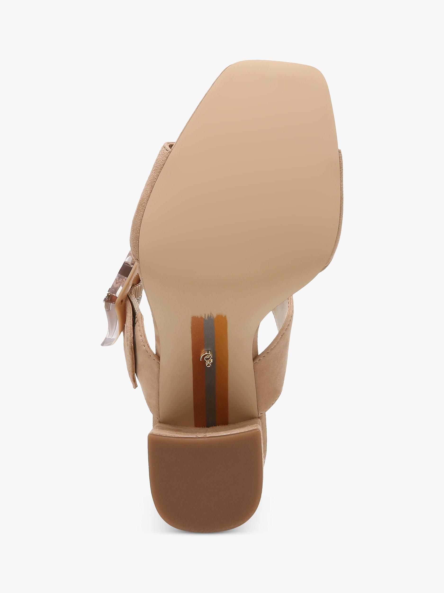 Product image 6 of 6, which shows Sam Edelman Dalton Suede Heeled Mules, Golden Caramel, 3