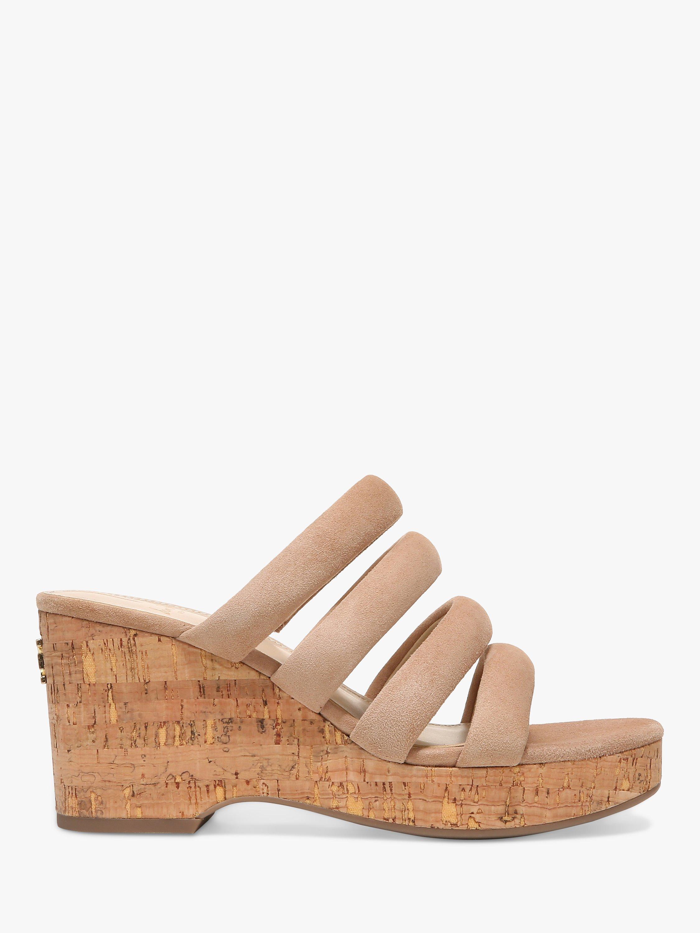 Sam Edelman Yuki Leather Wedge Heel Sandals, Caramel