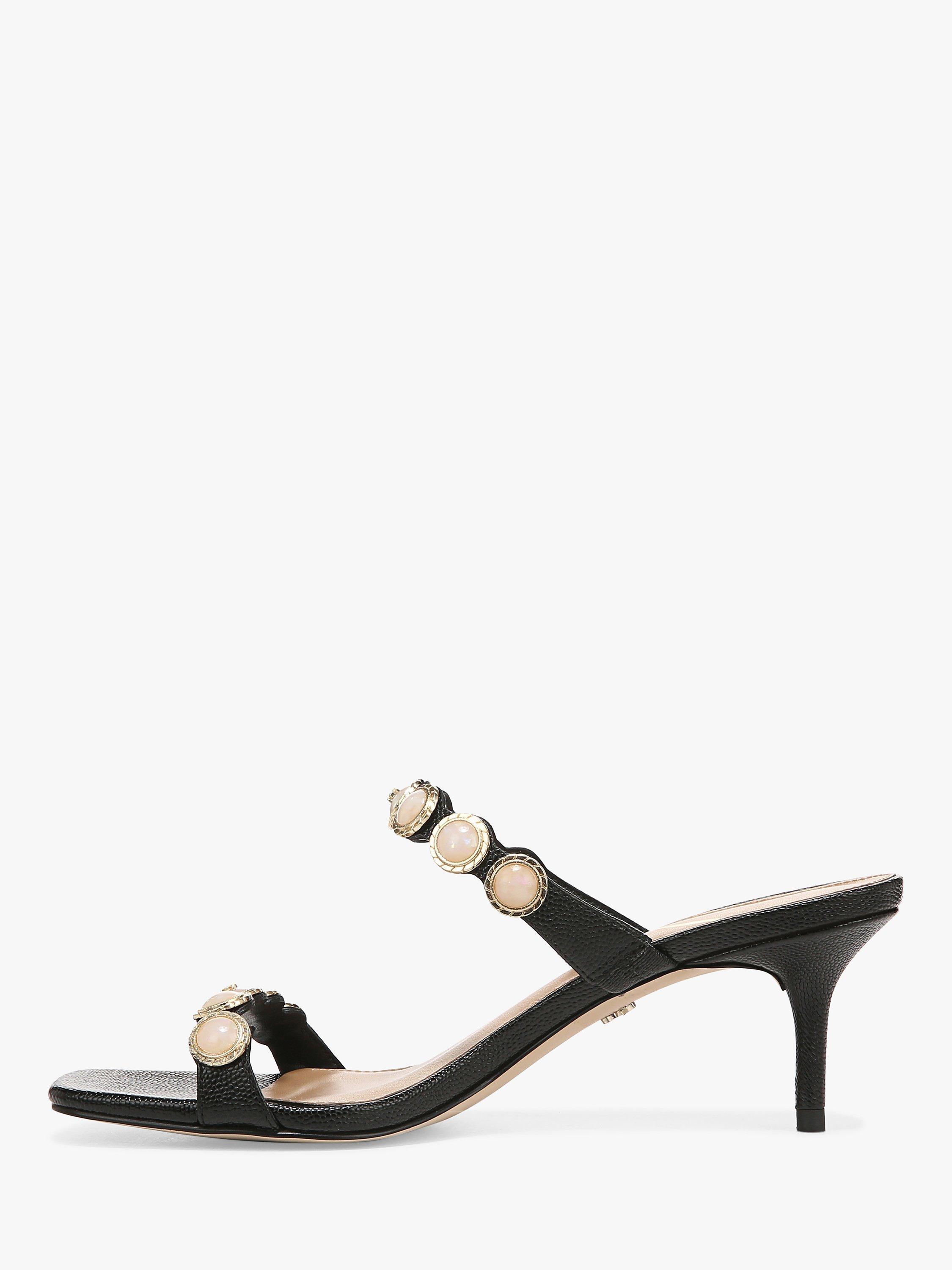 Product image 3 of 6, which shows Sam Edelman Palma Pearl Heeled Sandals, Black, 3