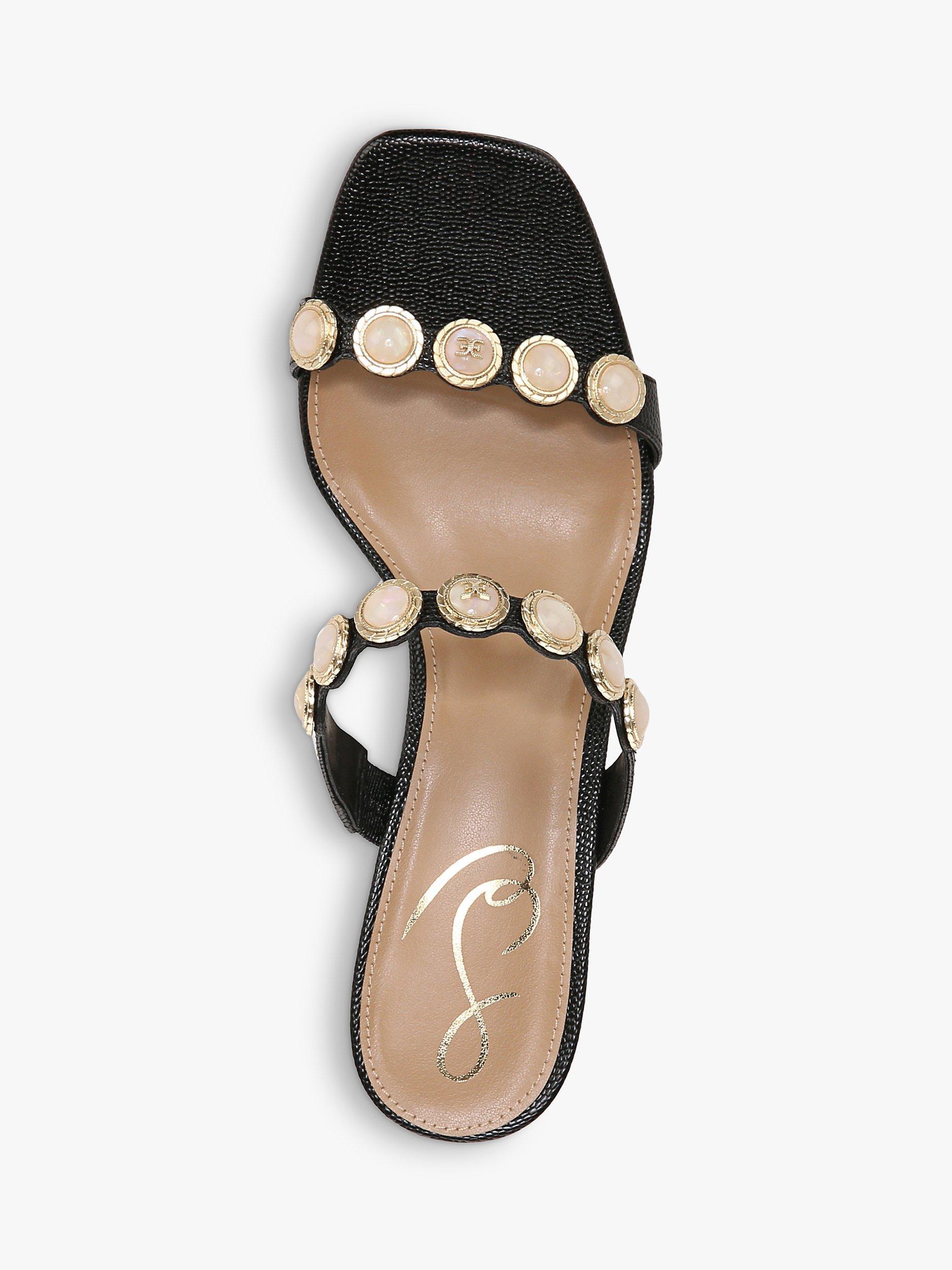 Product image 6 of 6, which shows Sam Edelman Palma Pearl Heeled Sandals, Black, 3