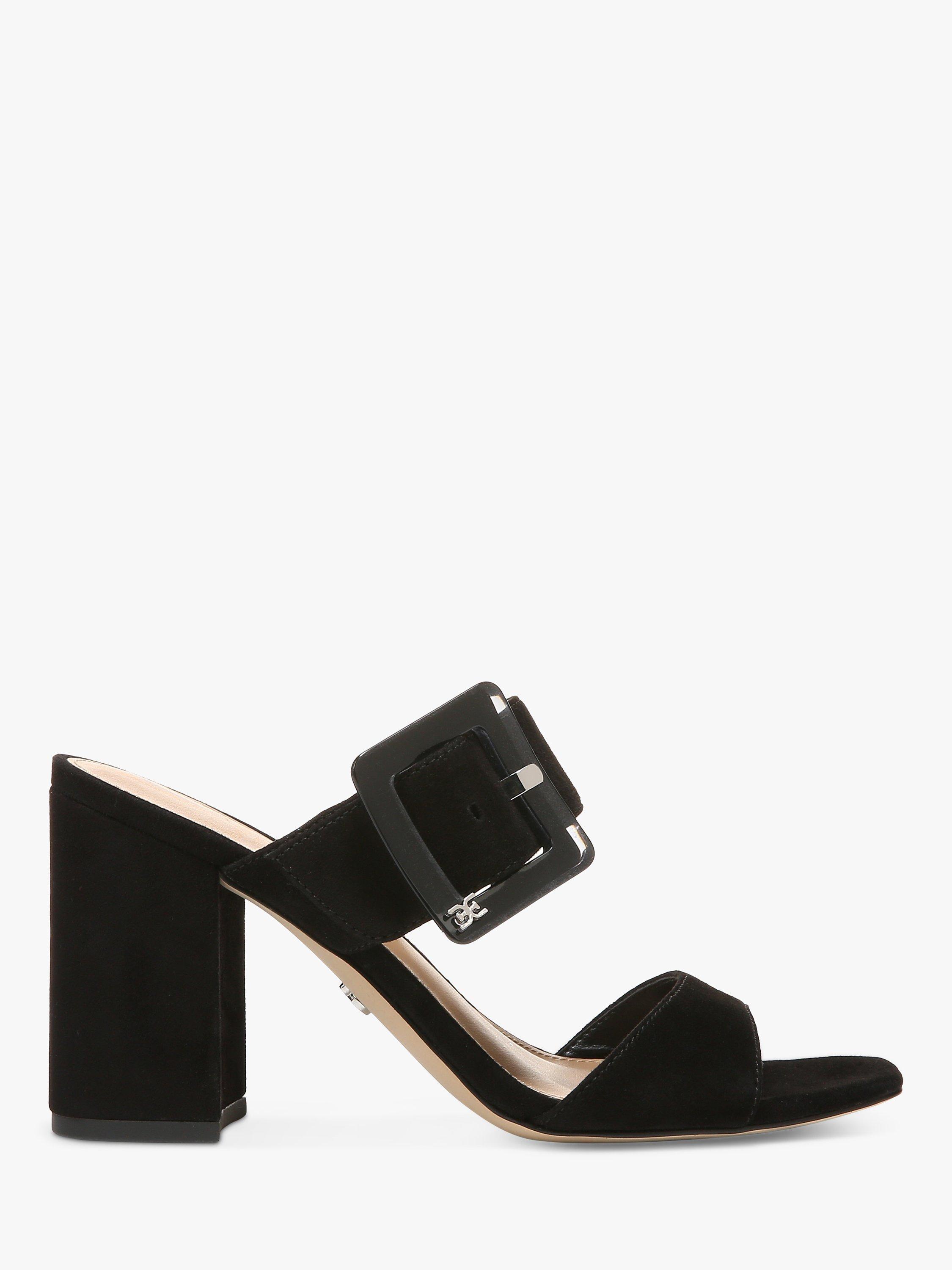 Product image 1 of 6, which shows Sam Edelman Dalton Suede Heeled Mules, Black, 3