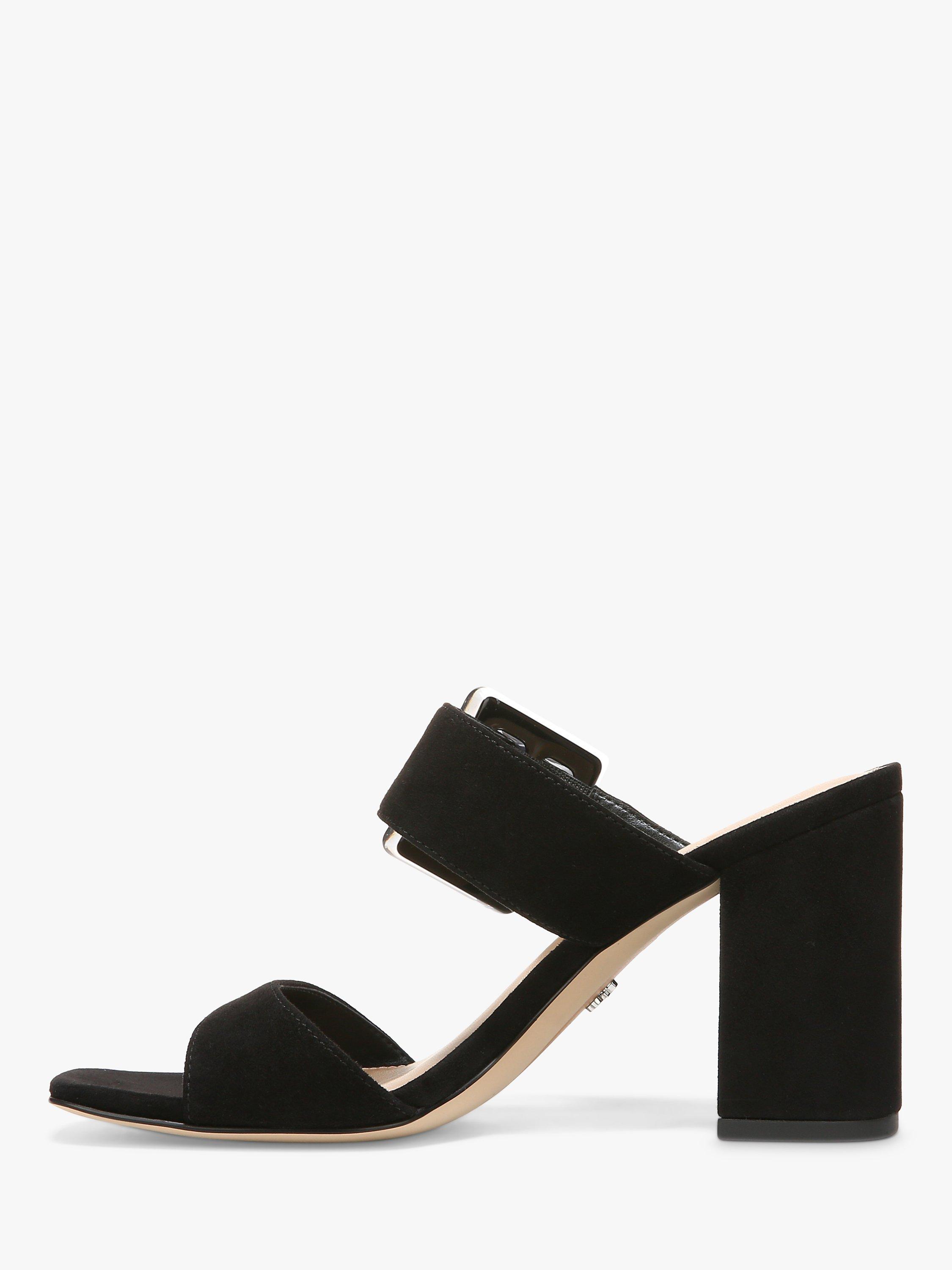 Product image 3 of 6, which shows Sam Edelman Dalton Suede Heeled Mules, Black, 3