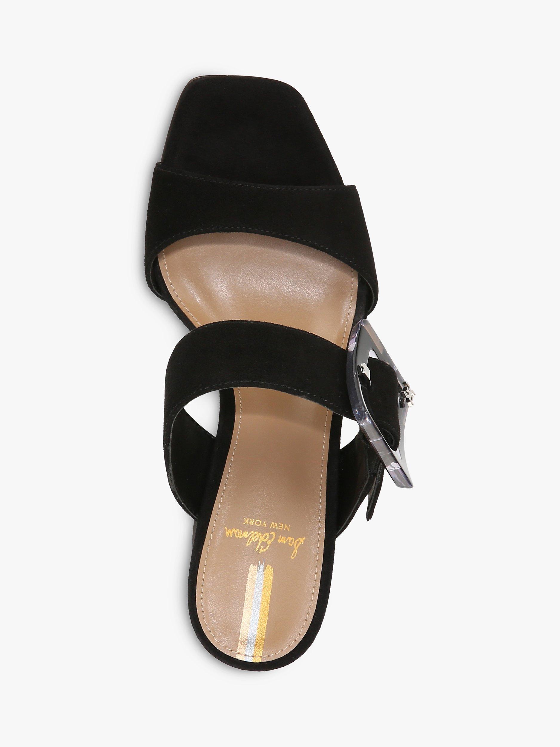 Product image 5 of 6, which shows Sam Edelman Dalton Suede Heeled Mules, Black, 3