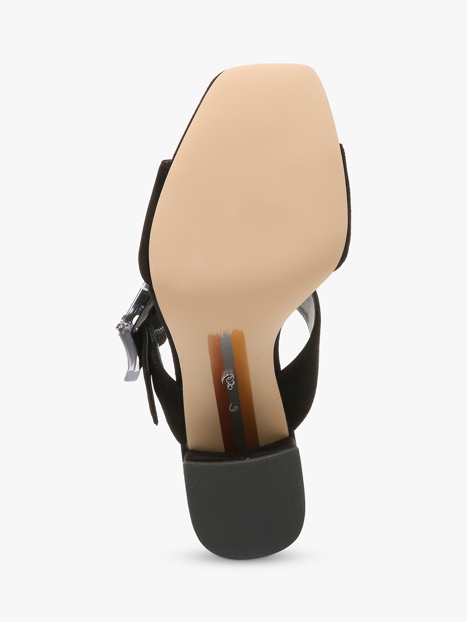 Product image 6 of 6, which shows Sam Edelman Dalton Suede Heeled Mules, Black, 3
