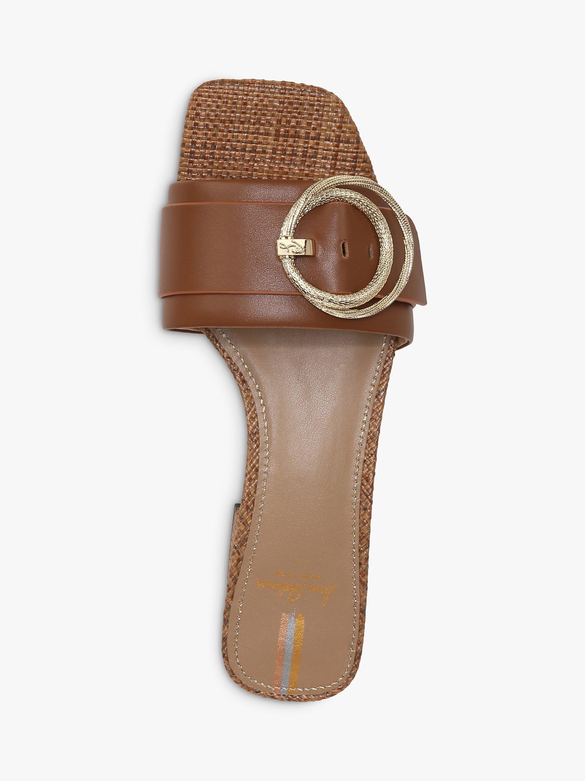 Product image 4 of 6, which shows Sam Edelman Delfi Leather Sliders, Cognac, 8