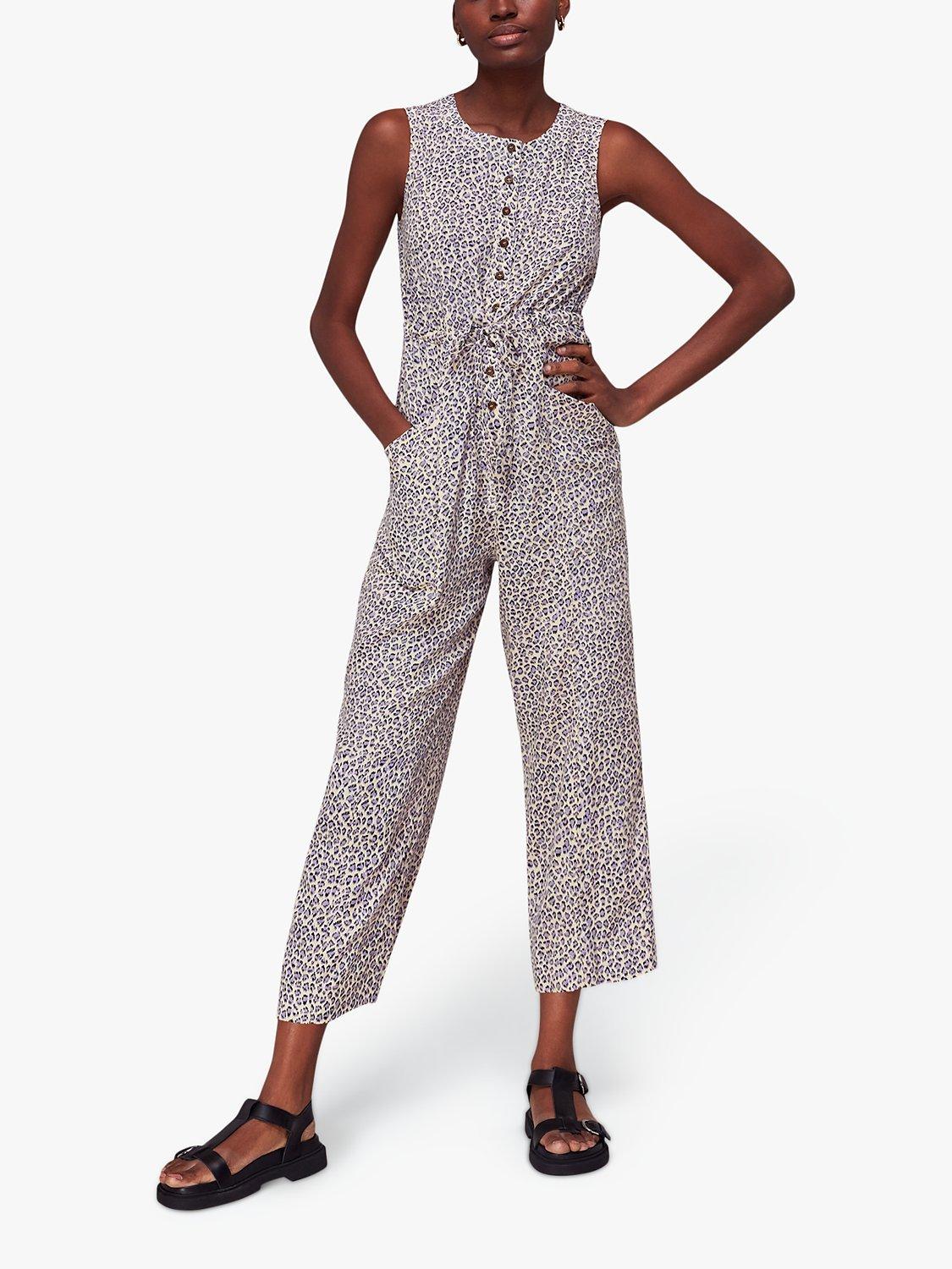 Whistles Dashed Leopard Jess Jumpsuit, Lilac/Multi