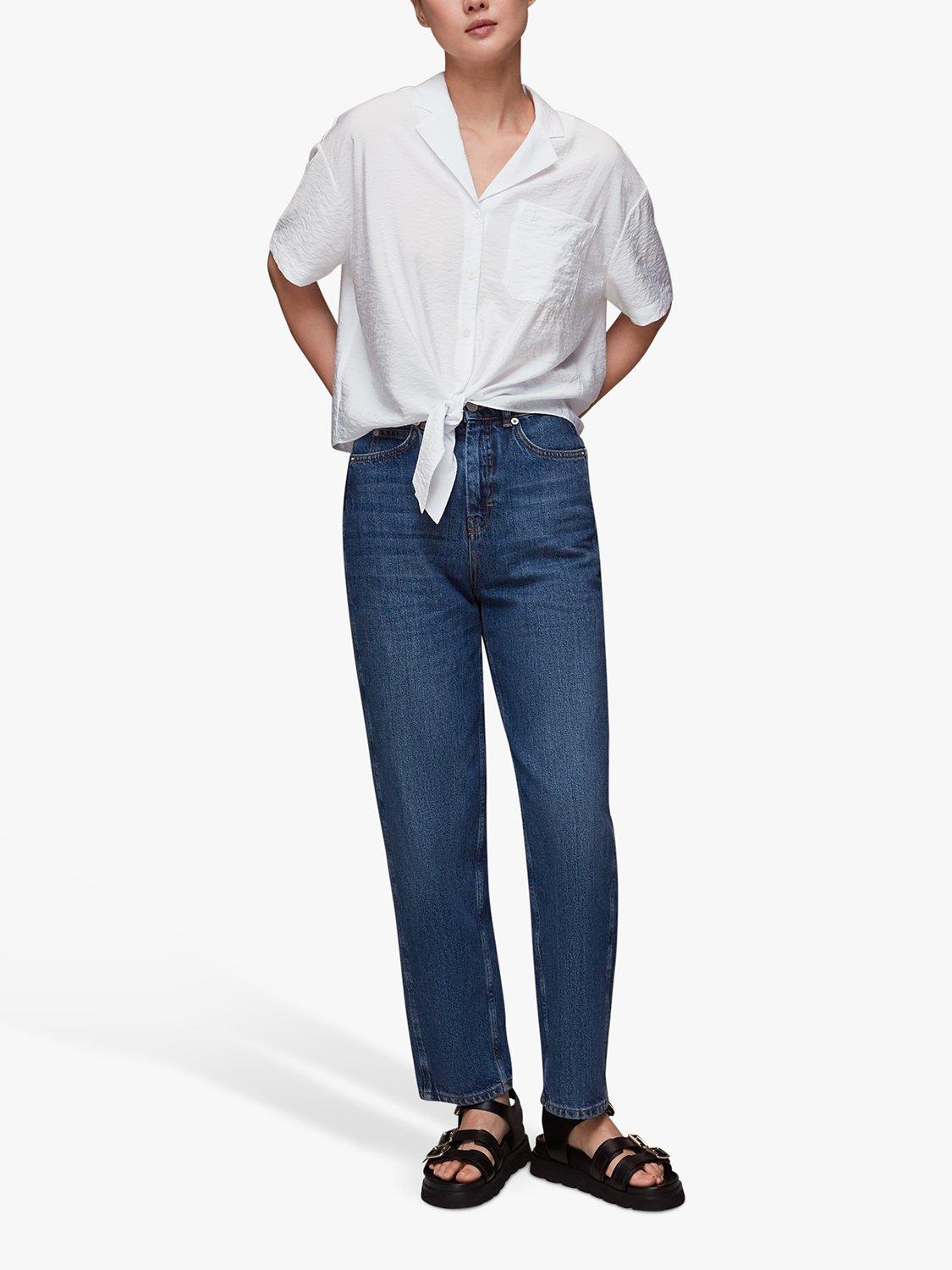 Whistles Nicola Tie Front Top, White