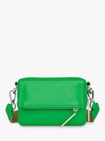 Whistles Bibi Leather Cross Body Bag, Green/Multi