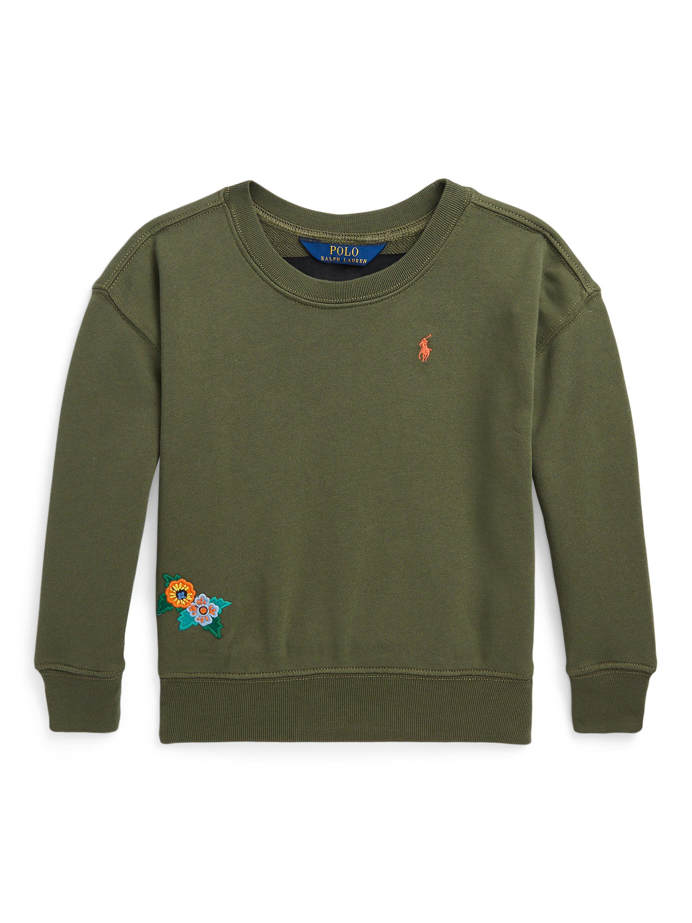 Ralph Lauren Kids' Viva Libre Graphic Jumper, Dark Sage