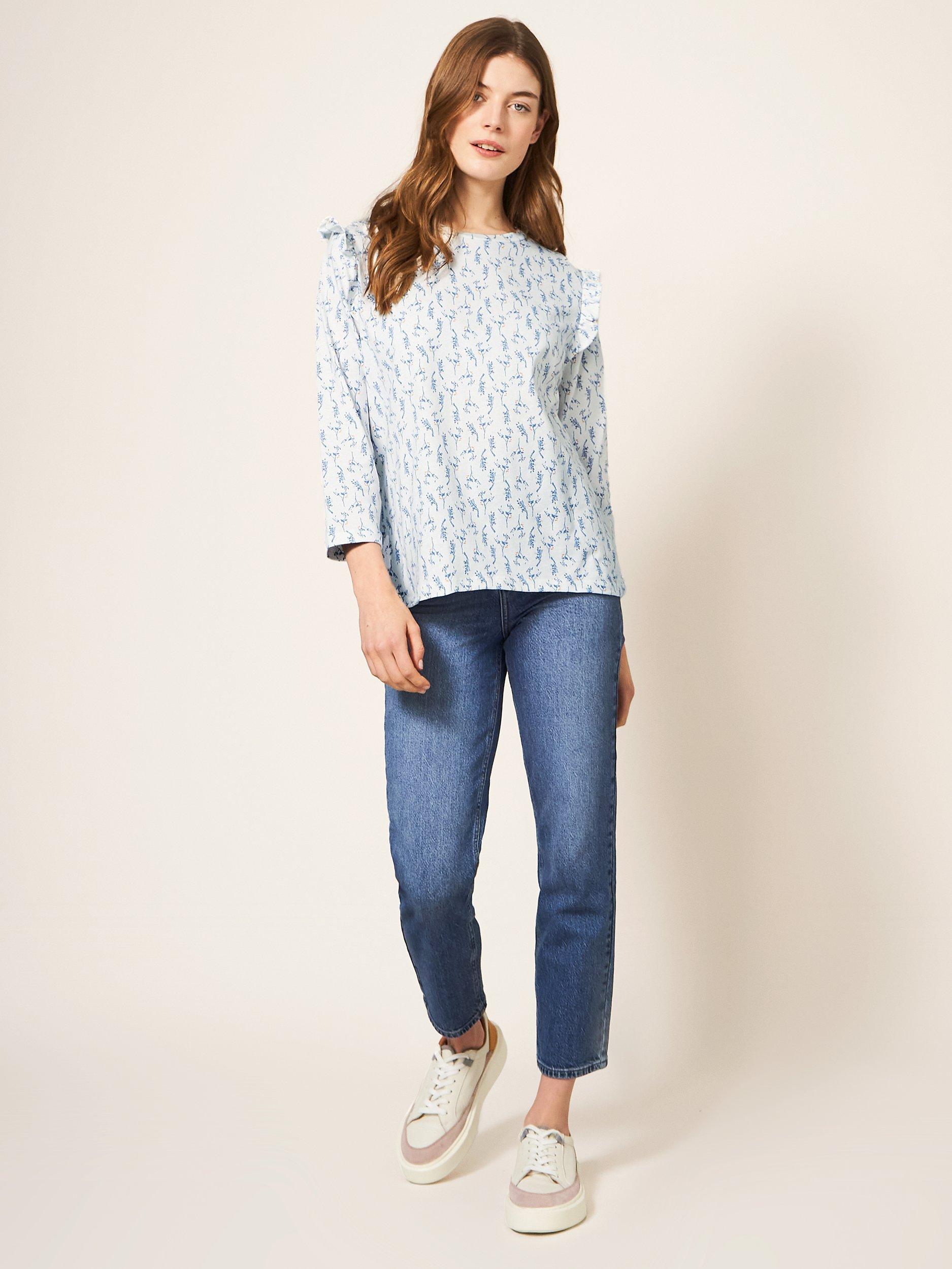 White Stuff Ruffle Sleeve Top, Ivory