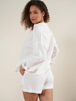 Truly Cotton Cheesecloth Shirt and Shorts Set - view 2, Ecru