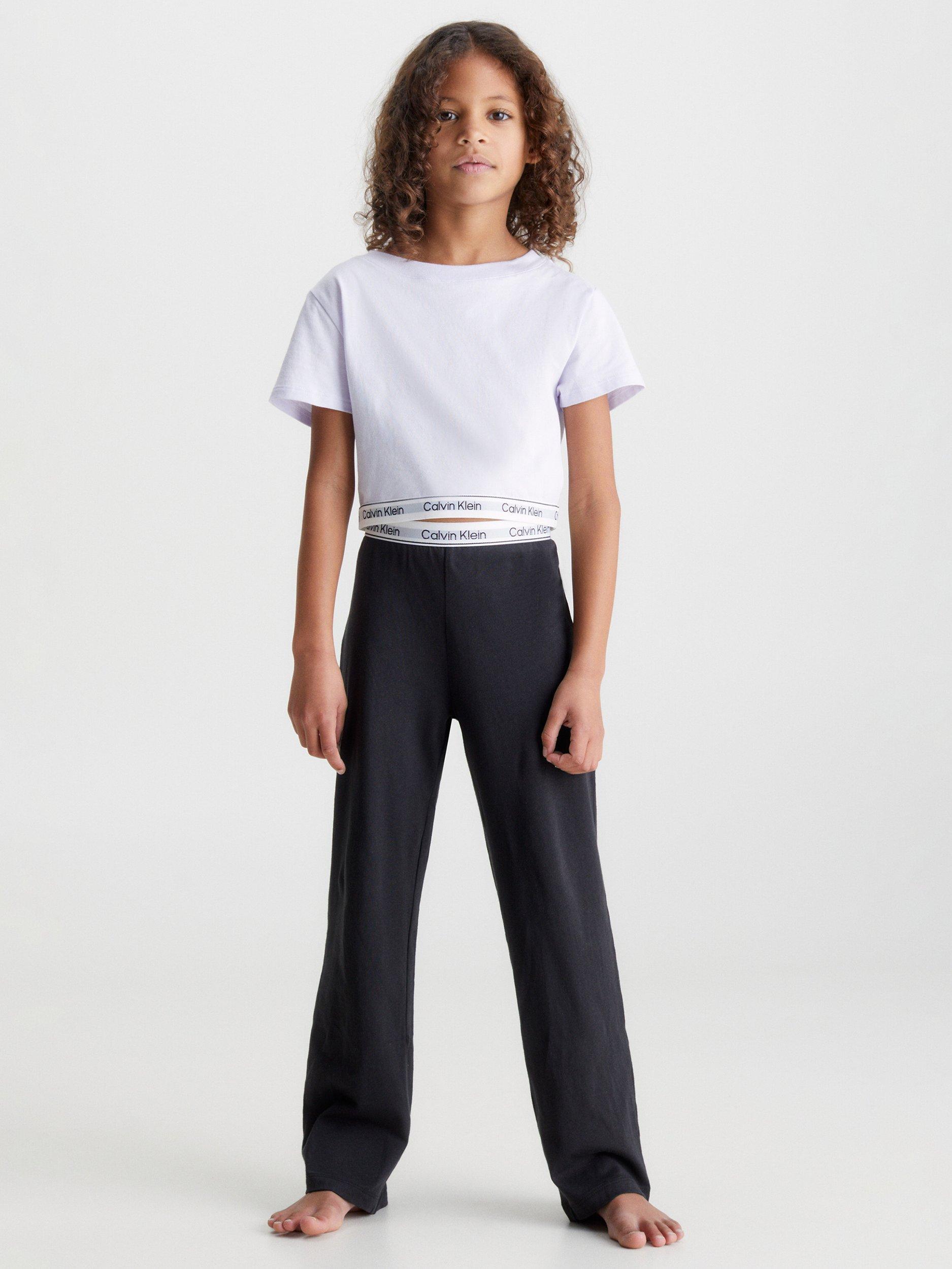 Calvin Klein Kids' Logo Short Sleeve Pyjama Set, Lavendersplash
