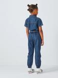 John Lewis Girl's Short Sleeve Denim Boilersuit, Mid Wash